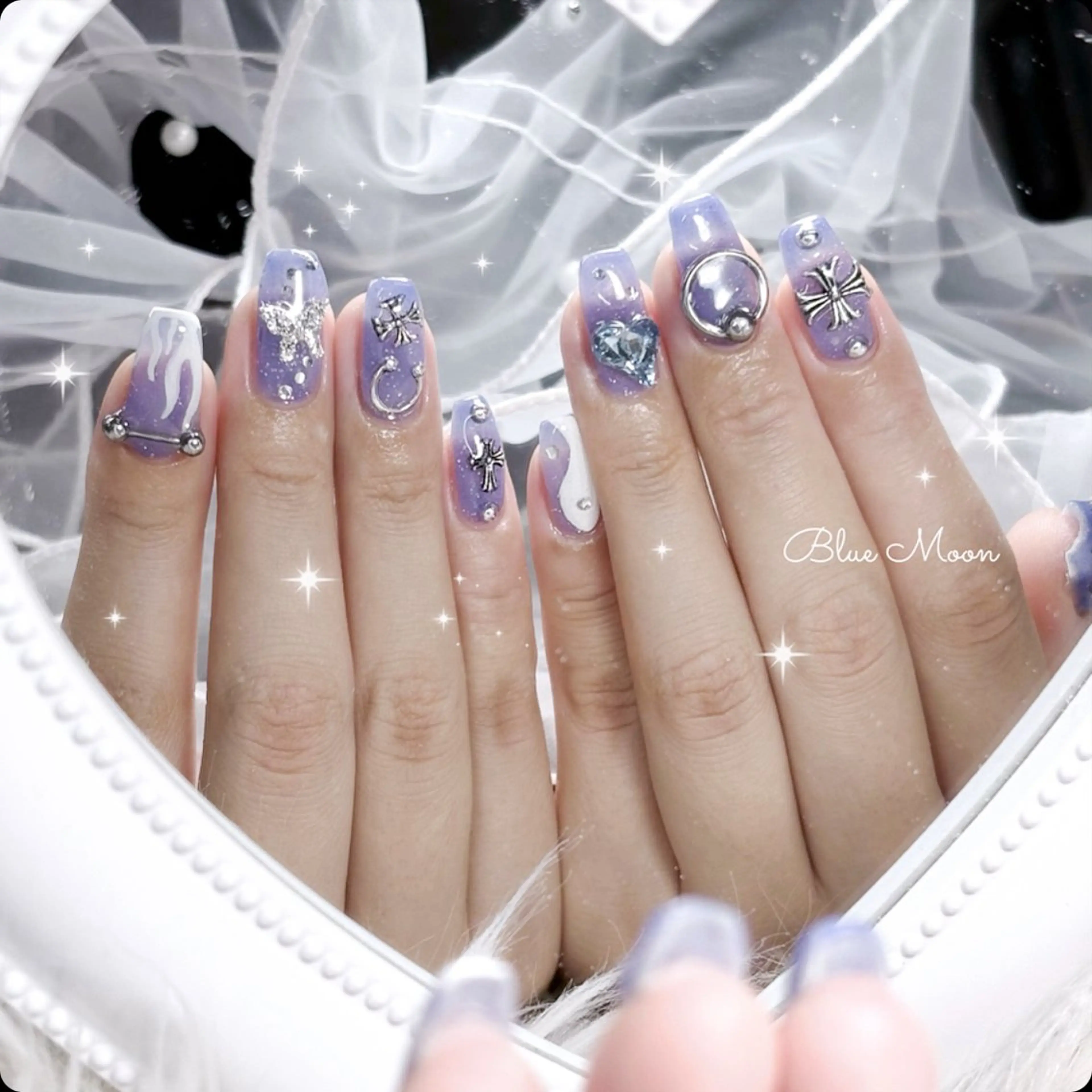 ネイル ハート ハンドネイル フットネイル ハンドケア nail salon Blue Moonのネイルデザイン