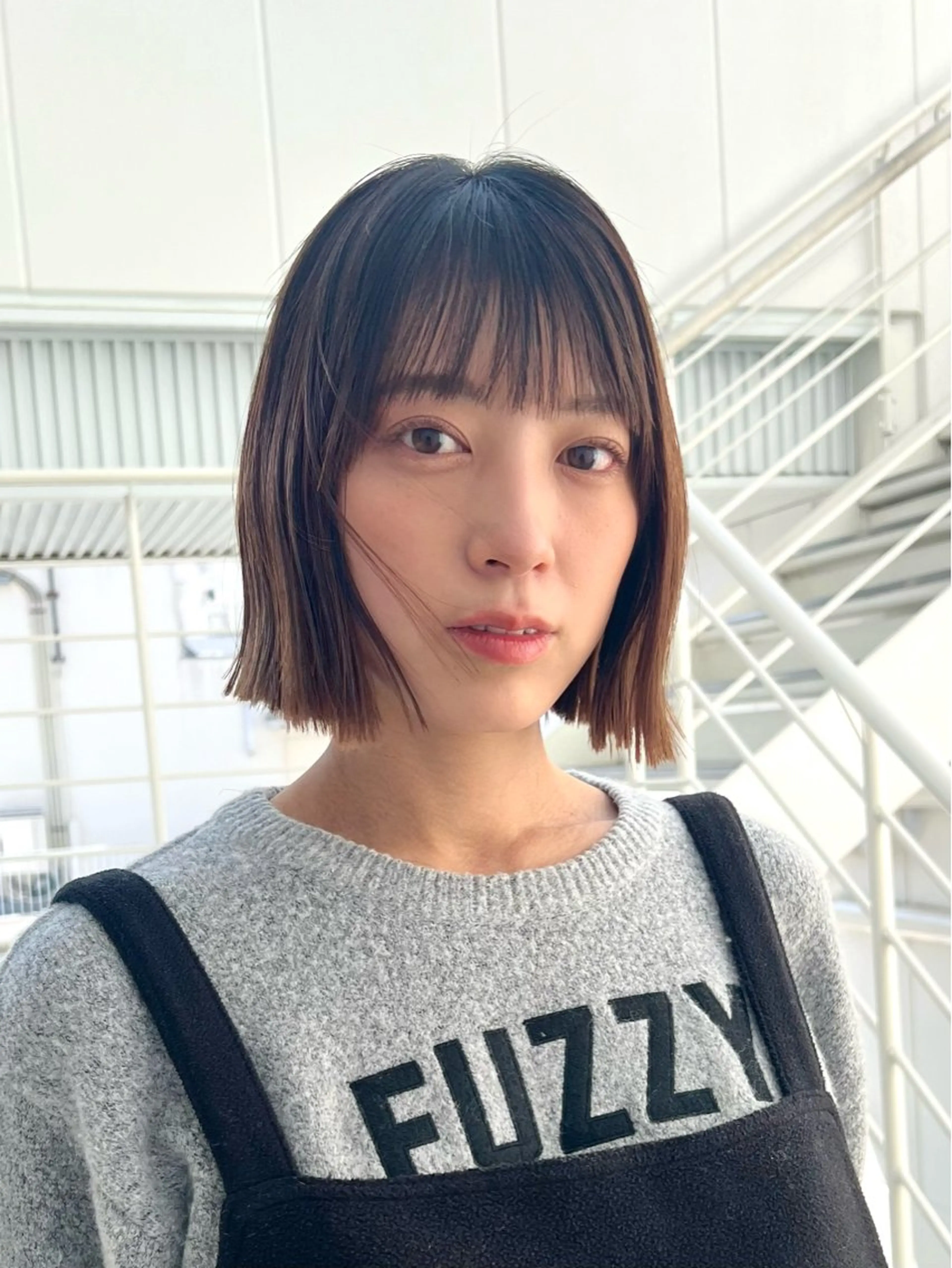 ショート 切りっぱなしボブ ボブ カット トリートメント しおり/パーマ/ newi町田のヘアスタイル