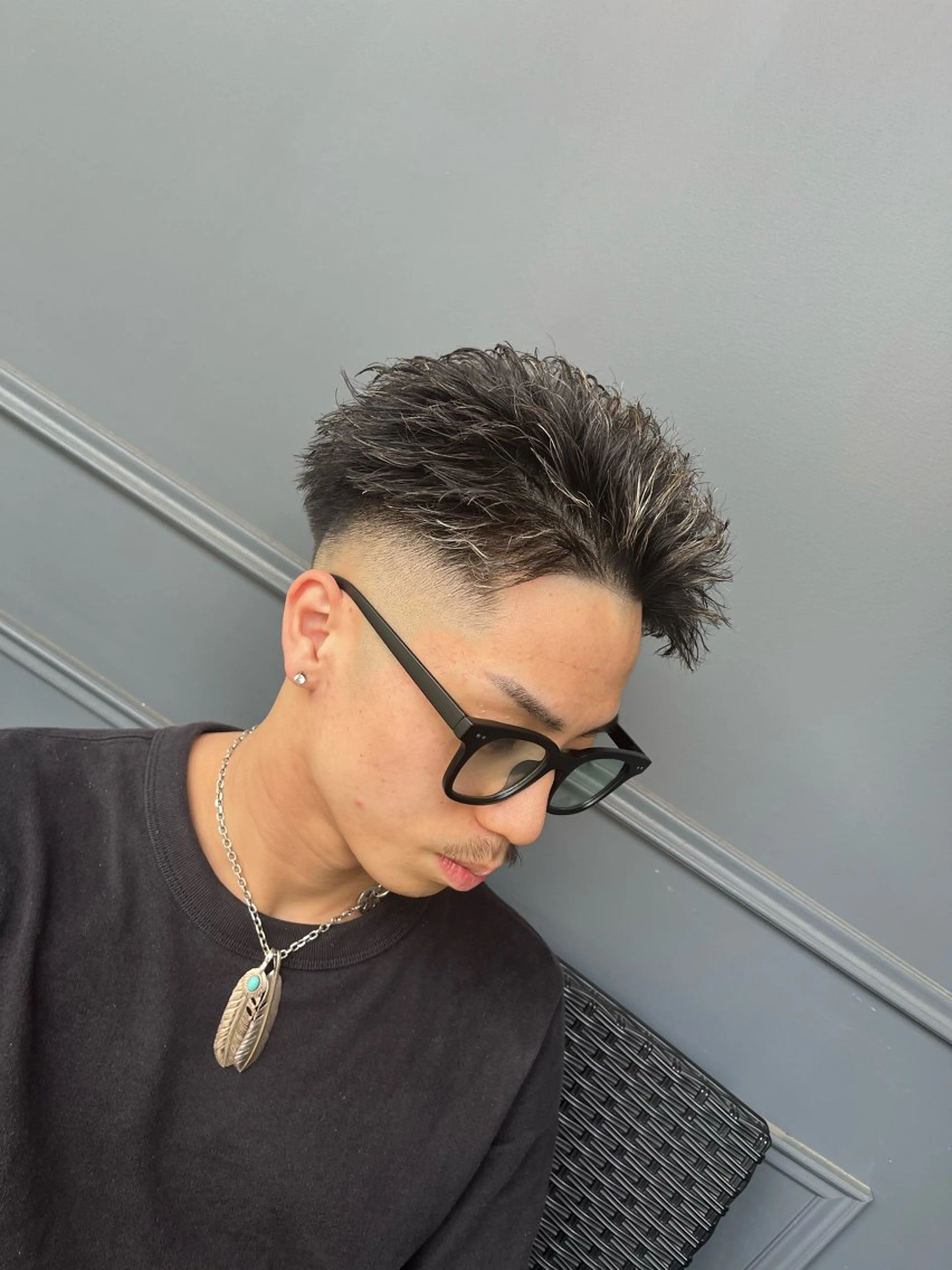 ショート カラー パーマ ヘアアレンジ メンズ メンズメッシュ メンズパーマ メッシュ カット ヘアカラー パーマ ヘアセット men'slapis YUTOのヘアスタイル