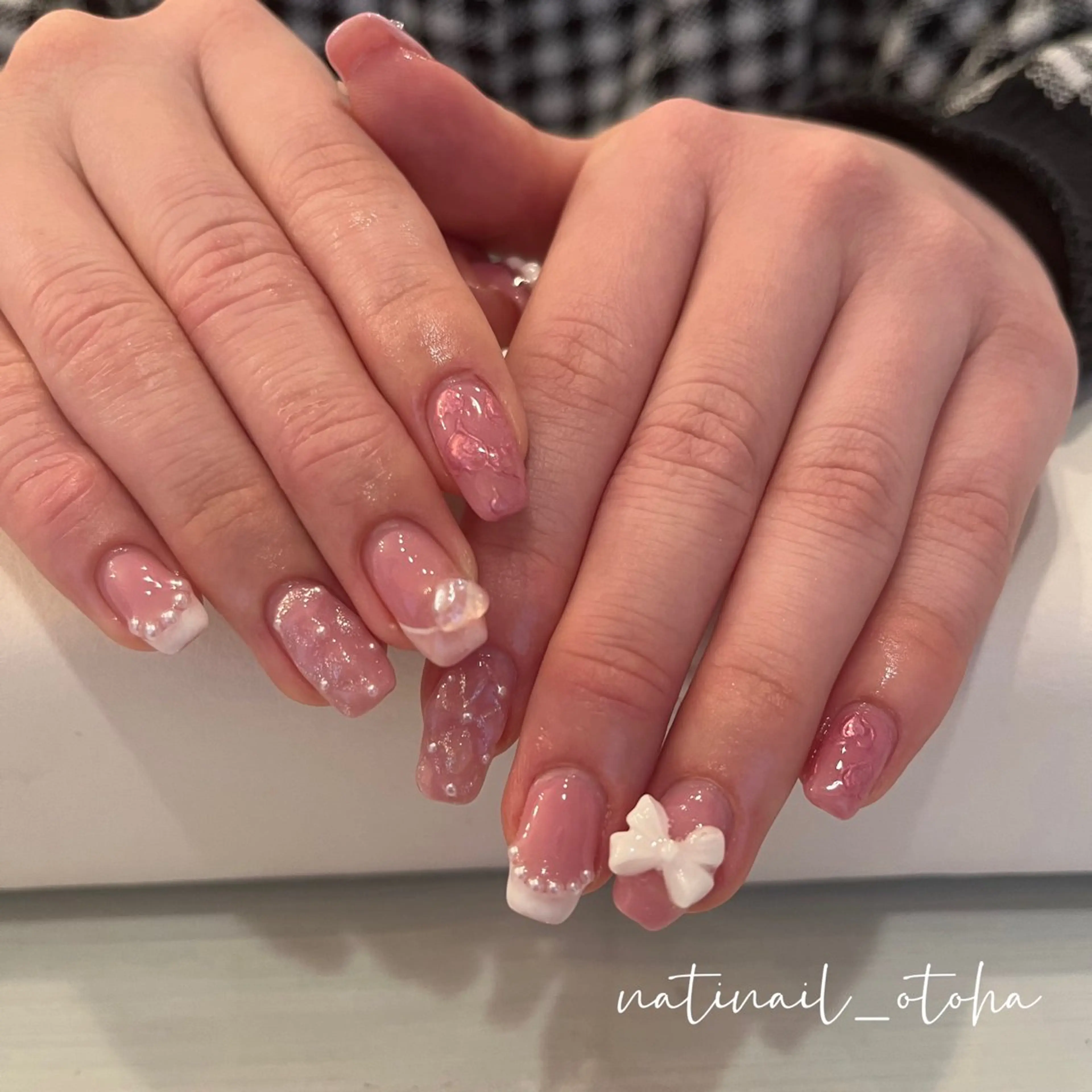 ネイル ピンク 春ネイル ハンドネイル natinail_otoha所属・toa. nailのネイルデザイン
