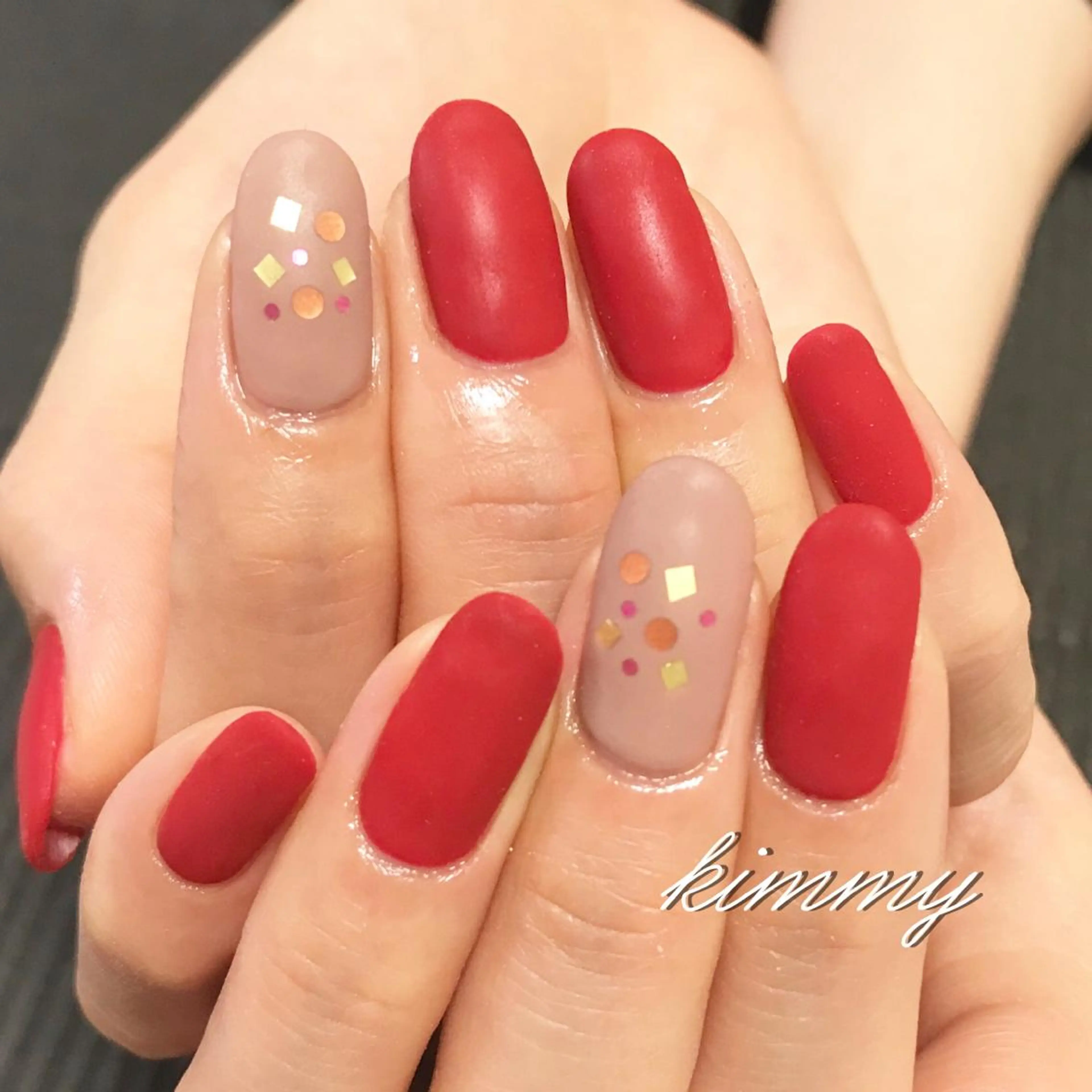 ネイル マットネイル ハンドネイル kimmy nailsのネイルデザイン