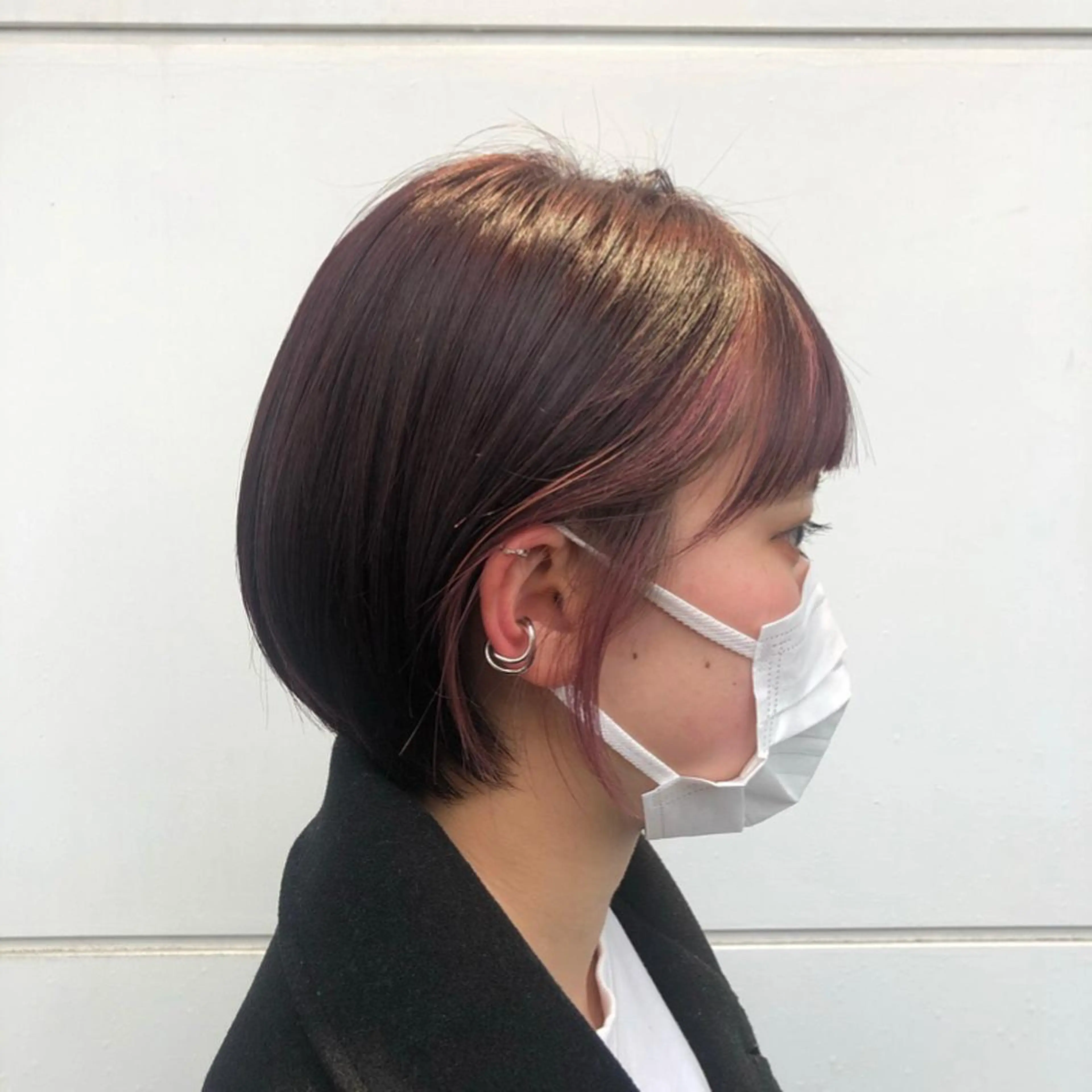 ショート カラー 丸みショート ピンクカラー ショートヘア カトウ ユウカのヘアスタイル