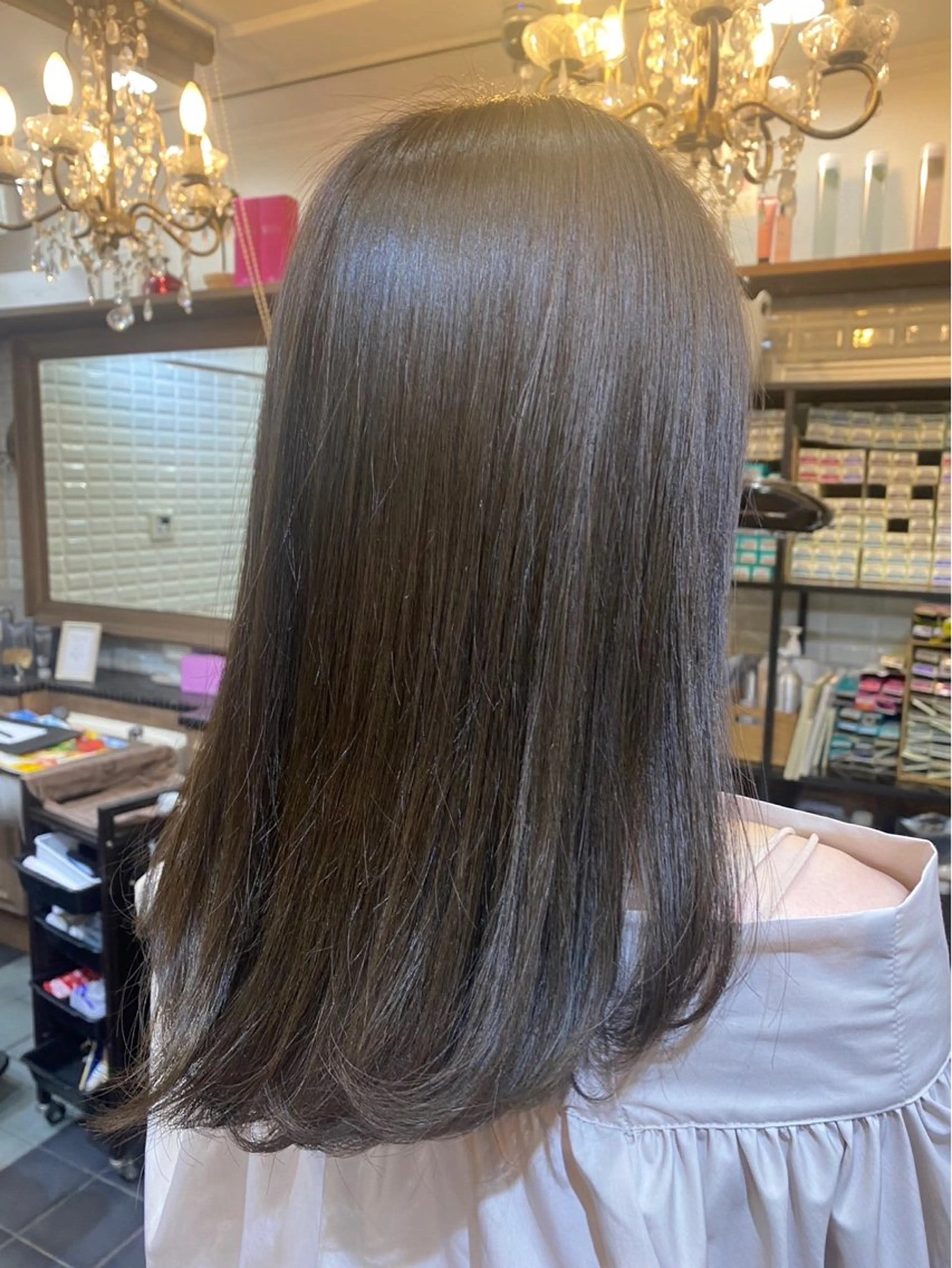 ロング 髪質改善 トリートメント ルピナス中田店長 山口大地のヘアスタイル