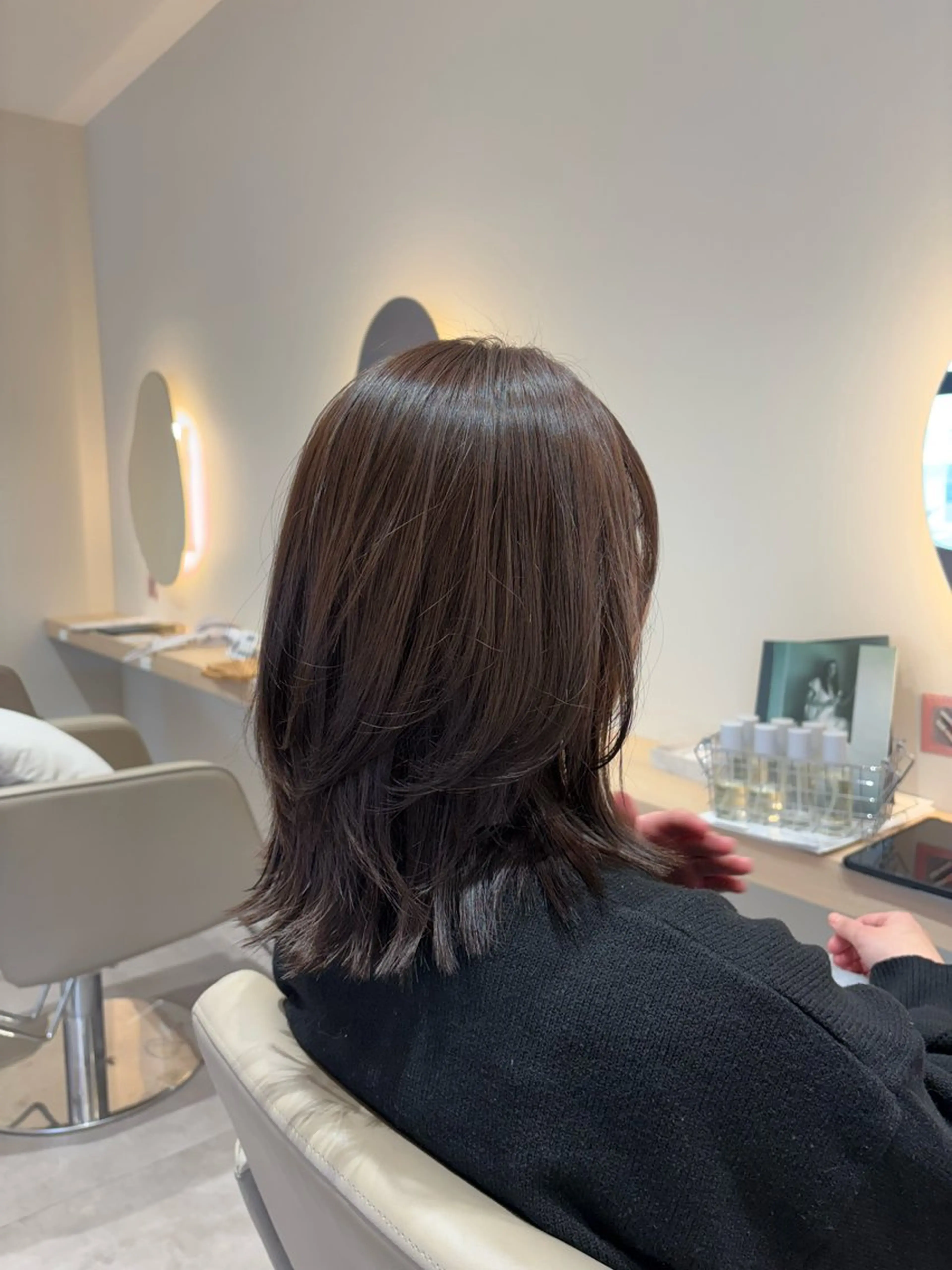 セミロング カラー 透明感カラー ラベンダーカラー カット ヘアカラー レイヤー/透明感/髪 質改善/メンズ/佐藤のヘアスタイル