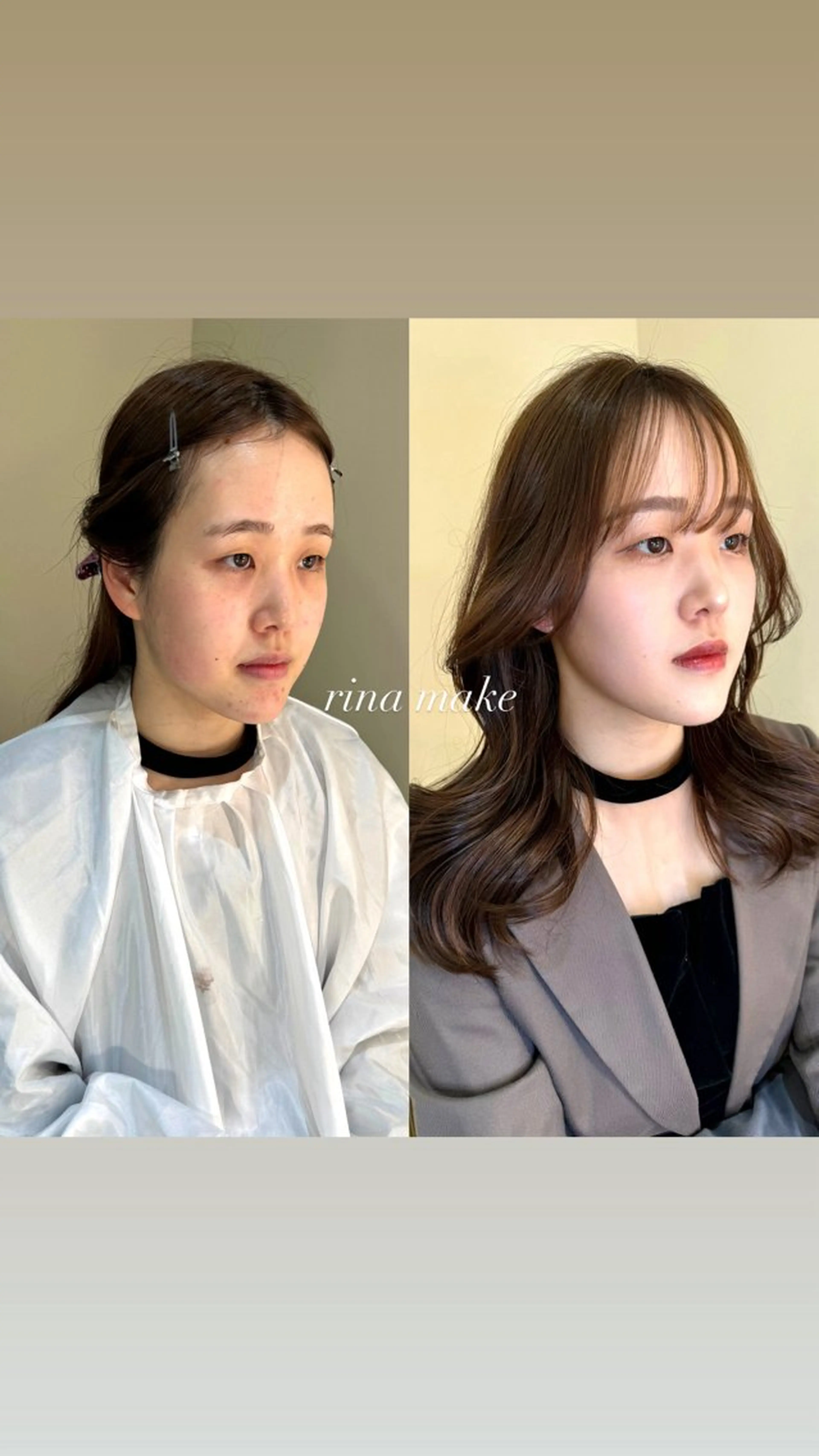 セミロング カラー ヘアアレンジ 🤍layer🤍 リナのヘアスタイル