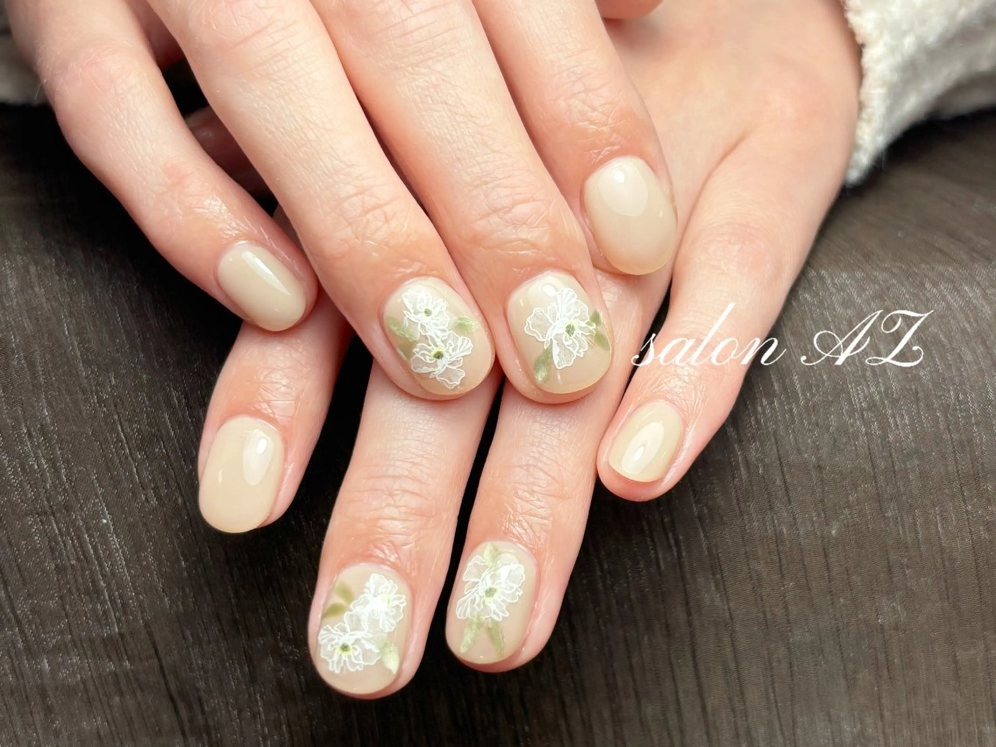 ネイル 桜ネイル 長さ出し フットネイル フレンチネイル ジェルネイル ハンドネイル salon AZのネイルデザイン