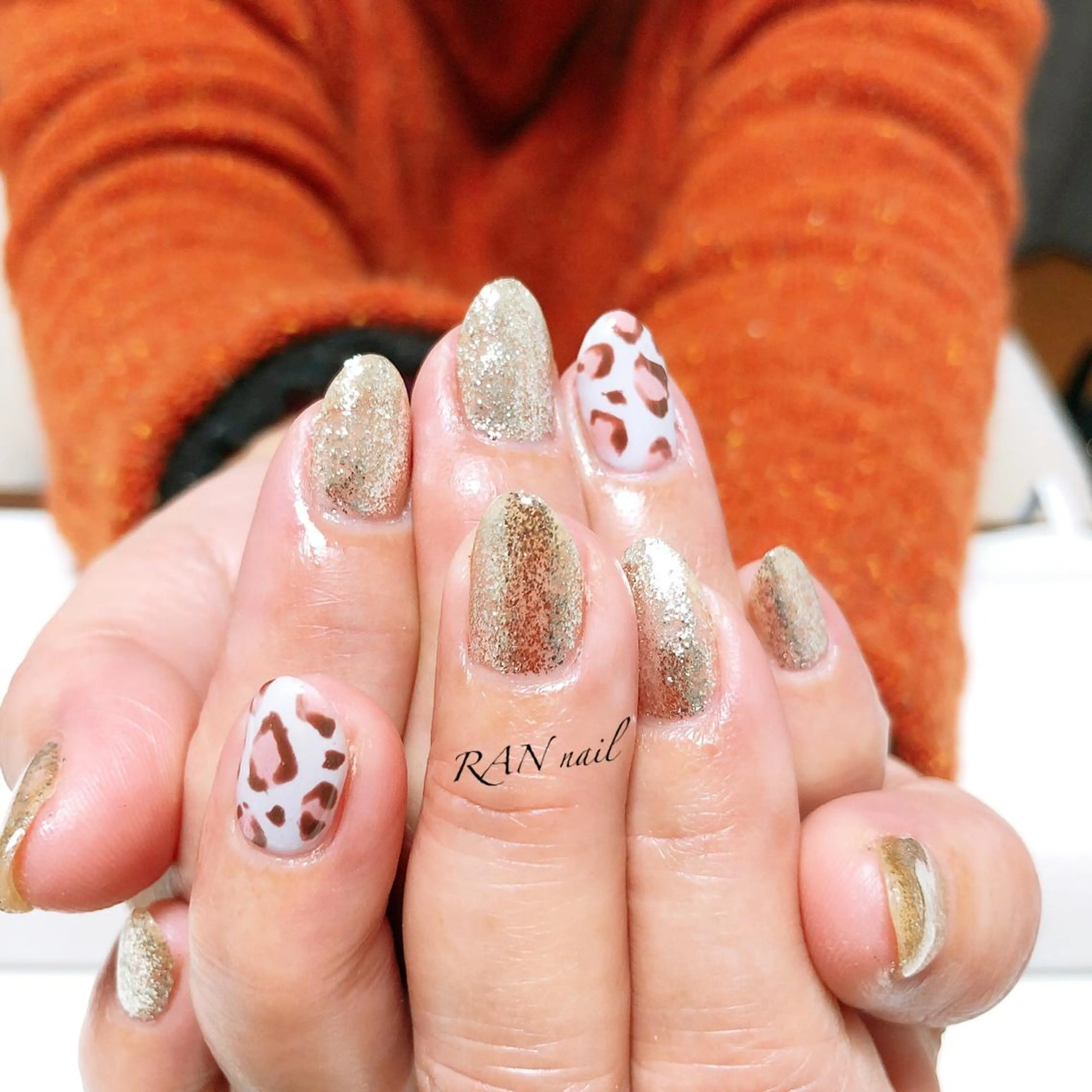 ネイル アニマル柄 成人式 フットネイル ゴールド オフィスネイル ハンドネイル フットネイル RAN nail 〜ランネイル〜所属・RAN nailのネイルデザイン