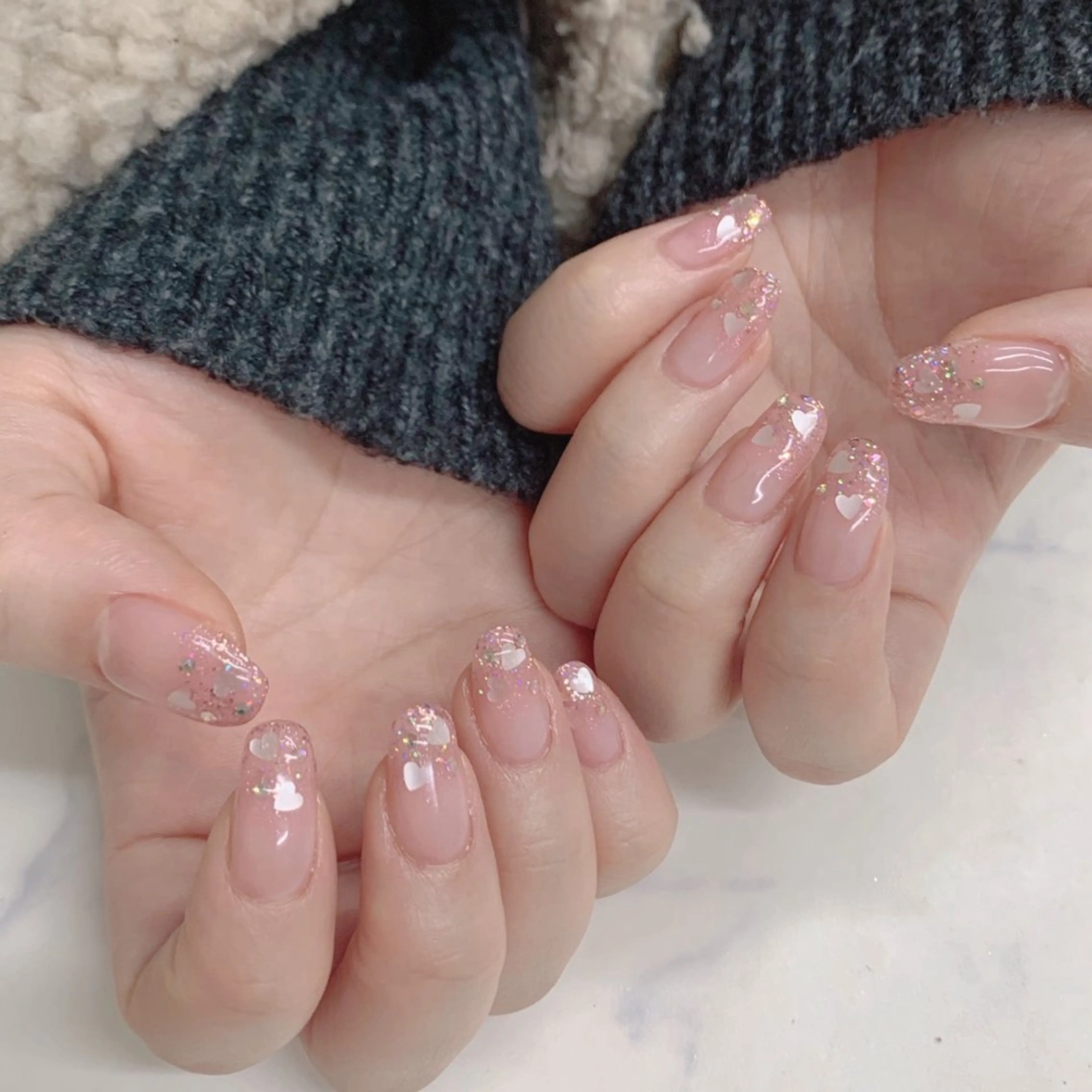 ネイル ラメ(グリッター) メンズネイル ニュアンスネイル 春ネイル ハンドネイル ハンドケア Beauty Salon Ace（ネイルサロン　エース）所属・池袋フィルイン Ace♡長さだしのネイルデザイン