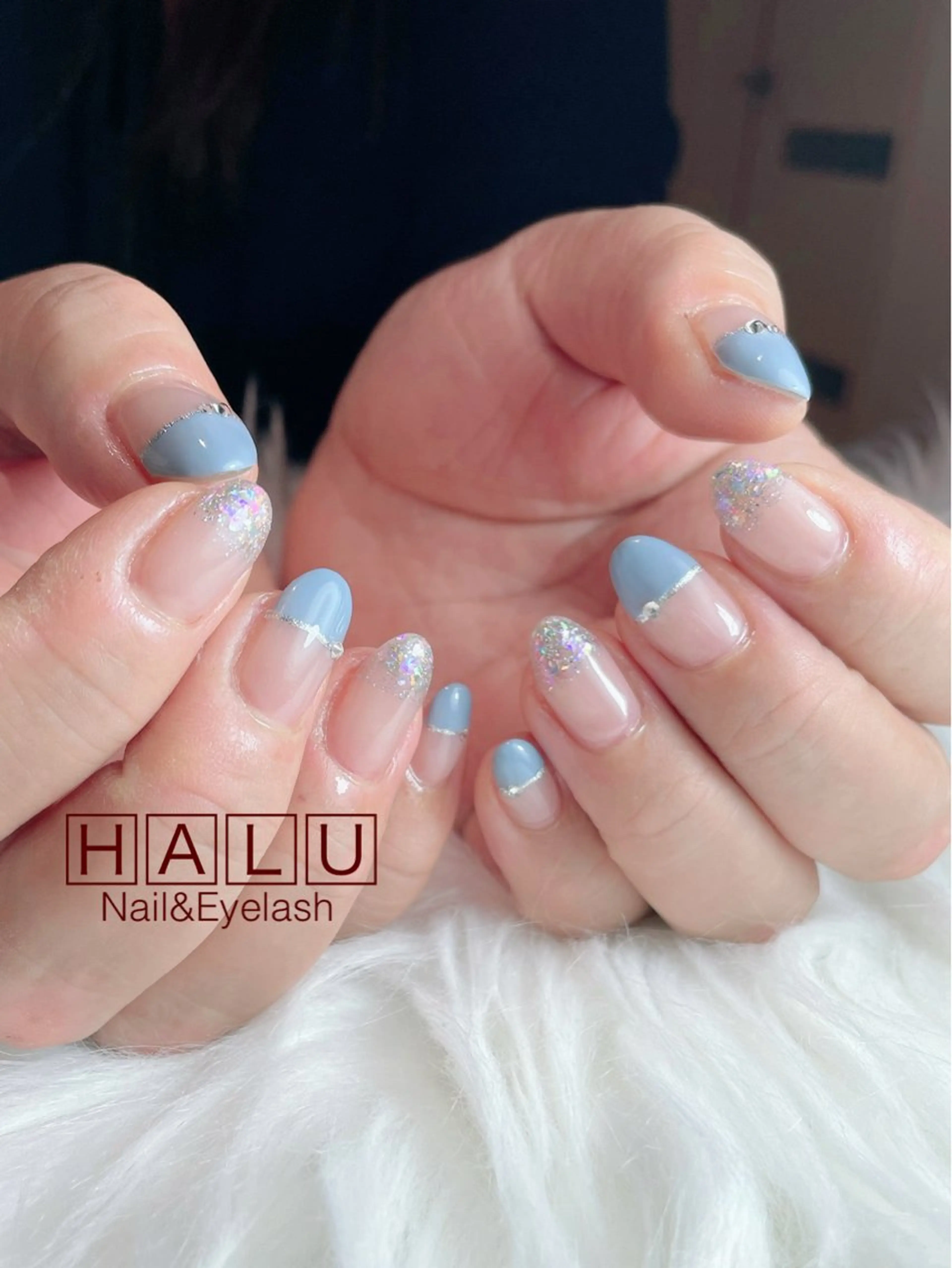 ネイル ブルー HALU ハルのネイルデザイン