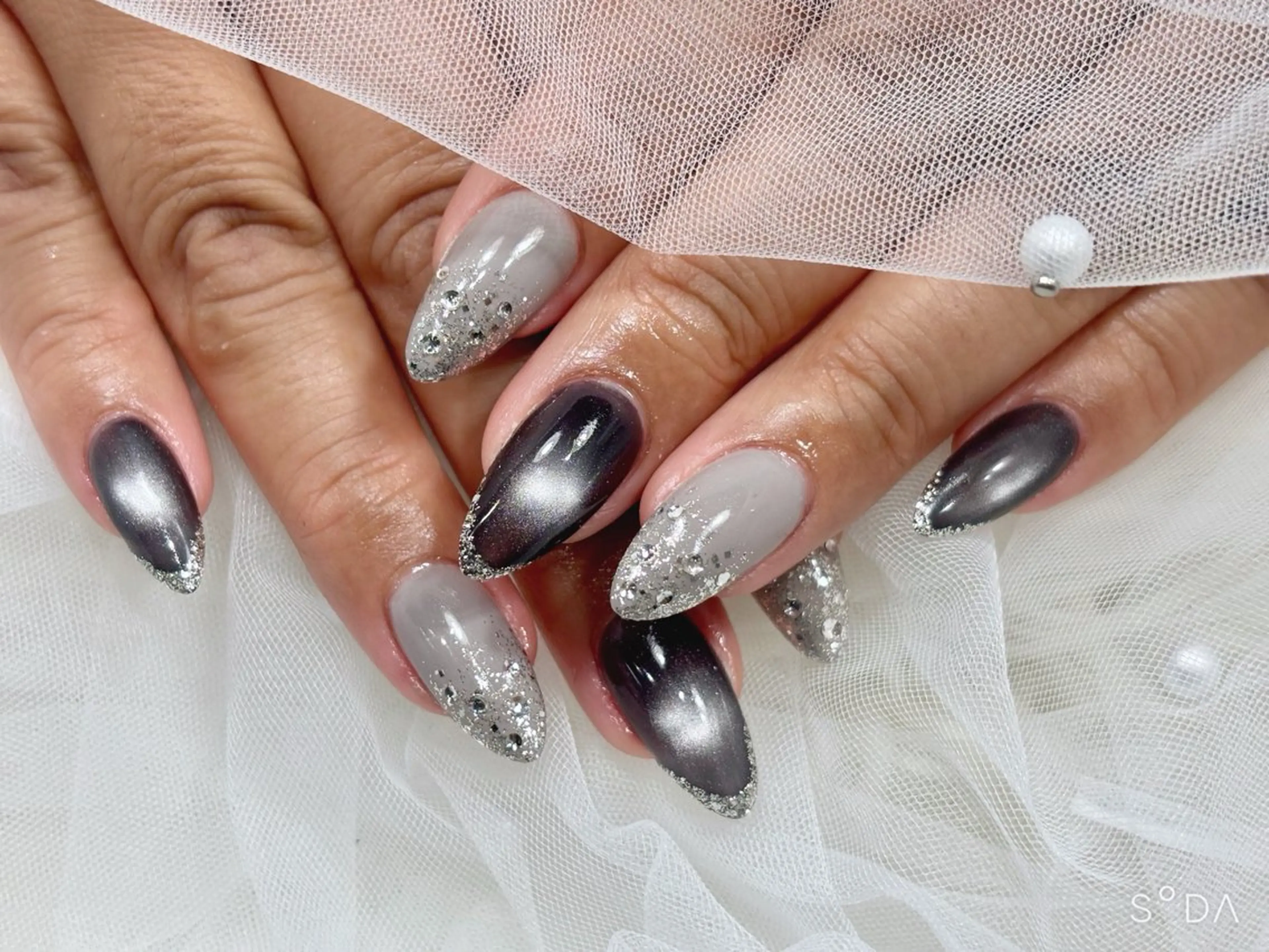 オフ無しアプレチップ長さ出しデザイン指定💅🩵の写真