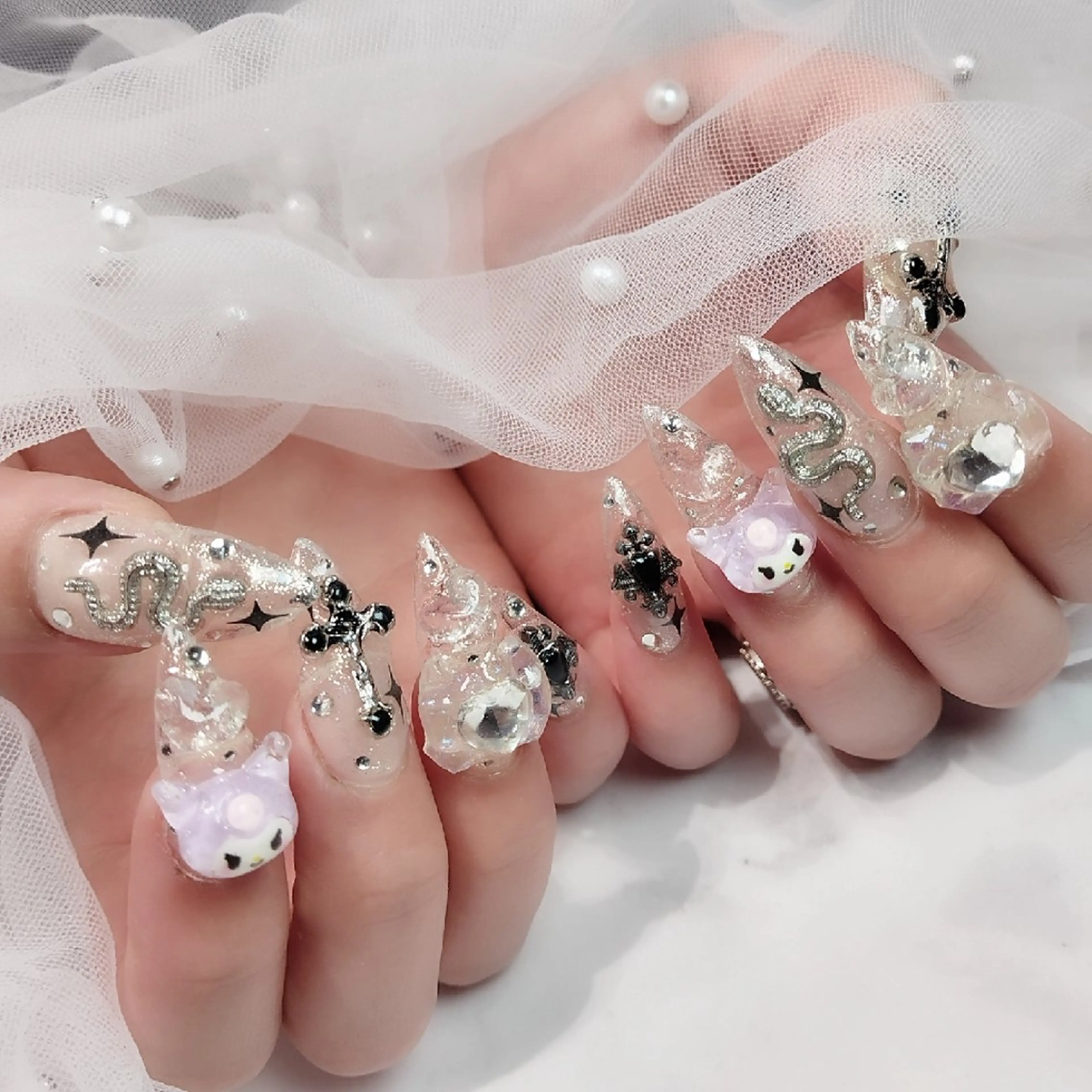 ネイル ミディアムネイル ネイルチップ ハンドネイル あ きのネイルデザイン