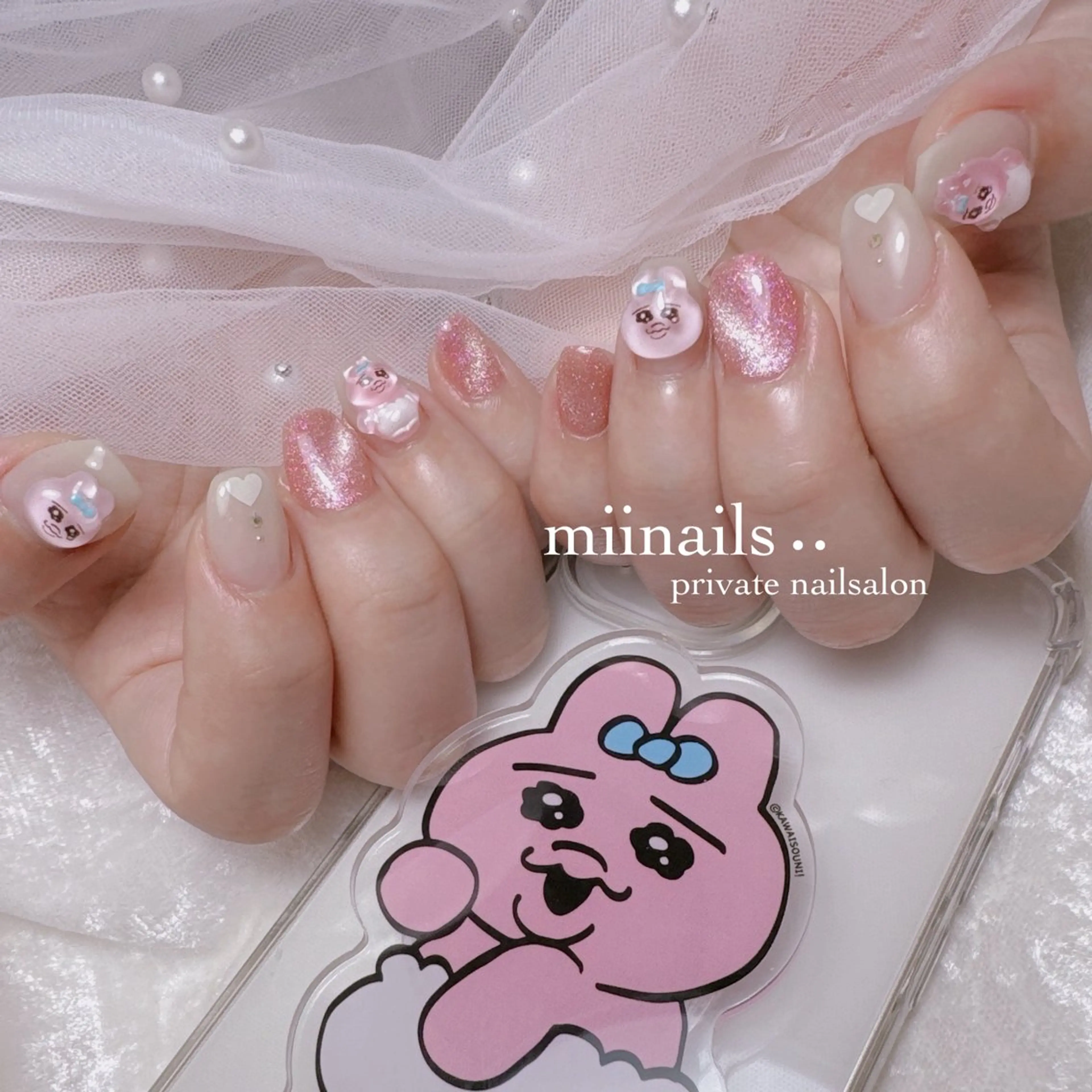 ネイル 韓国ネイル マグネットネイル ワンホンネイル ハンドネイル nailsalon miinailsのネイルデザイン
