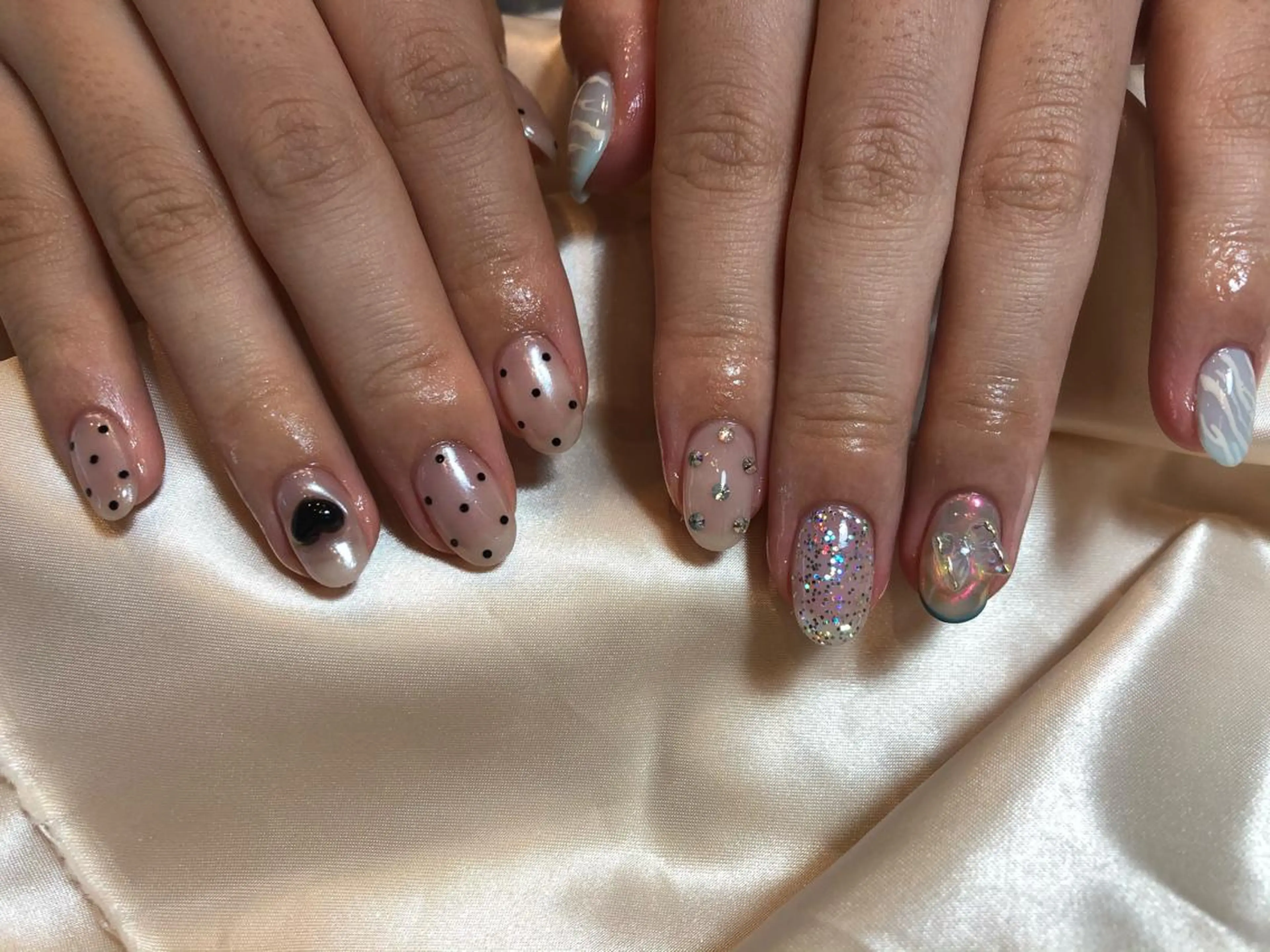 ネイル アニマル柄 ☽ ☾のネイルデザイン