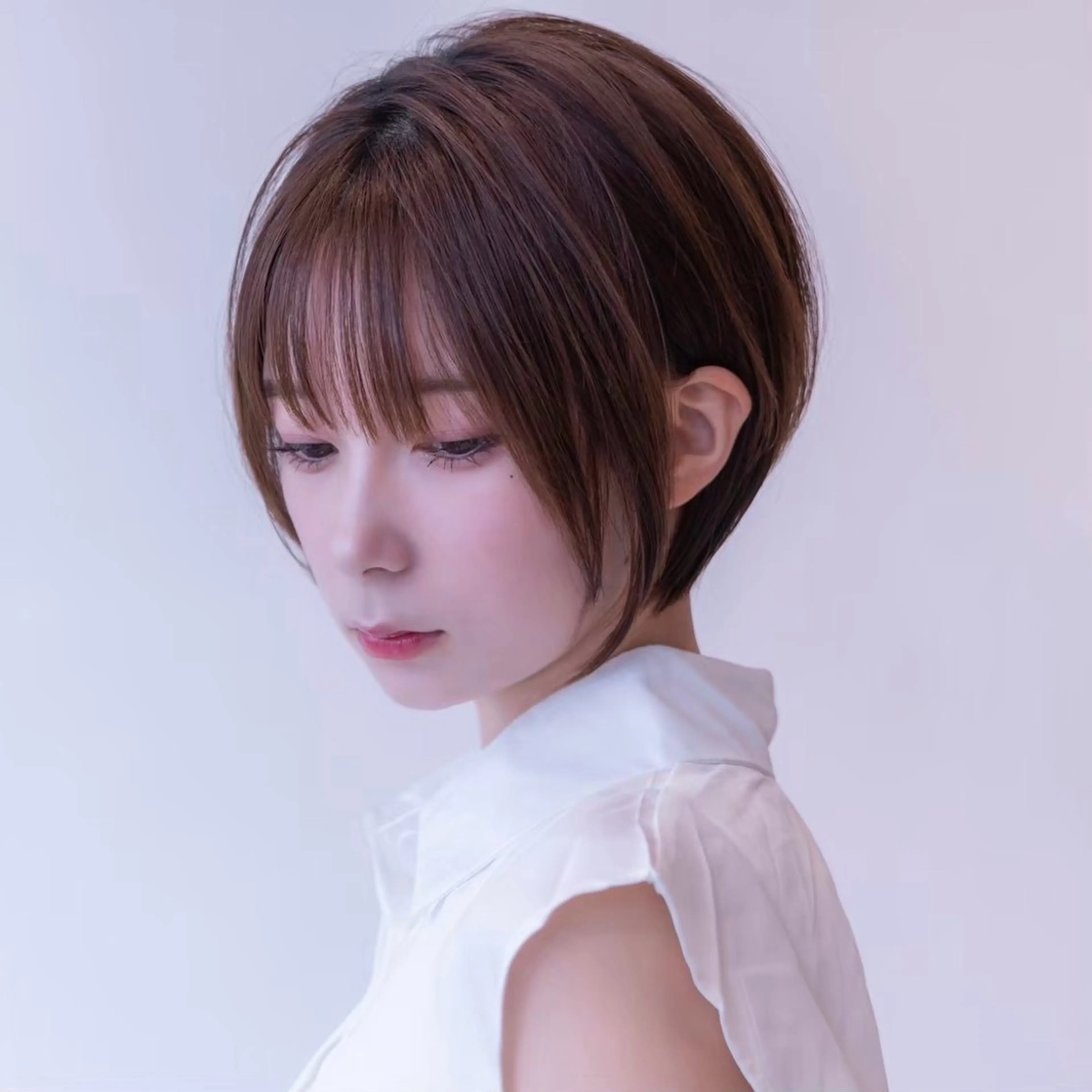 ショート カラー 切りっぱなしボブ ショートボブ 丸みショート ボブ 韓国風ヘア カット ヘアカラー トリートメント 渋谷ボブ/レイヤー ボブ田中航平のヘアスタイル