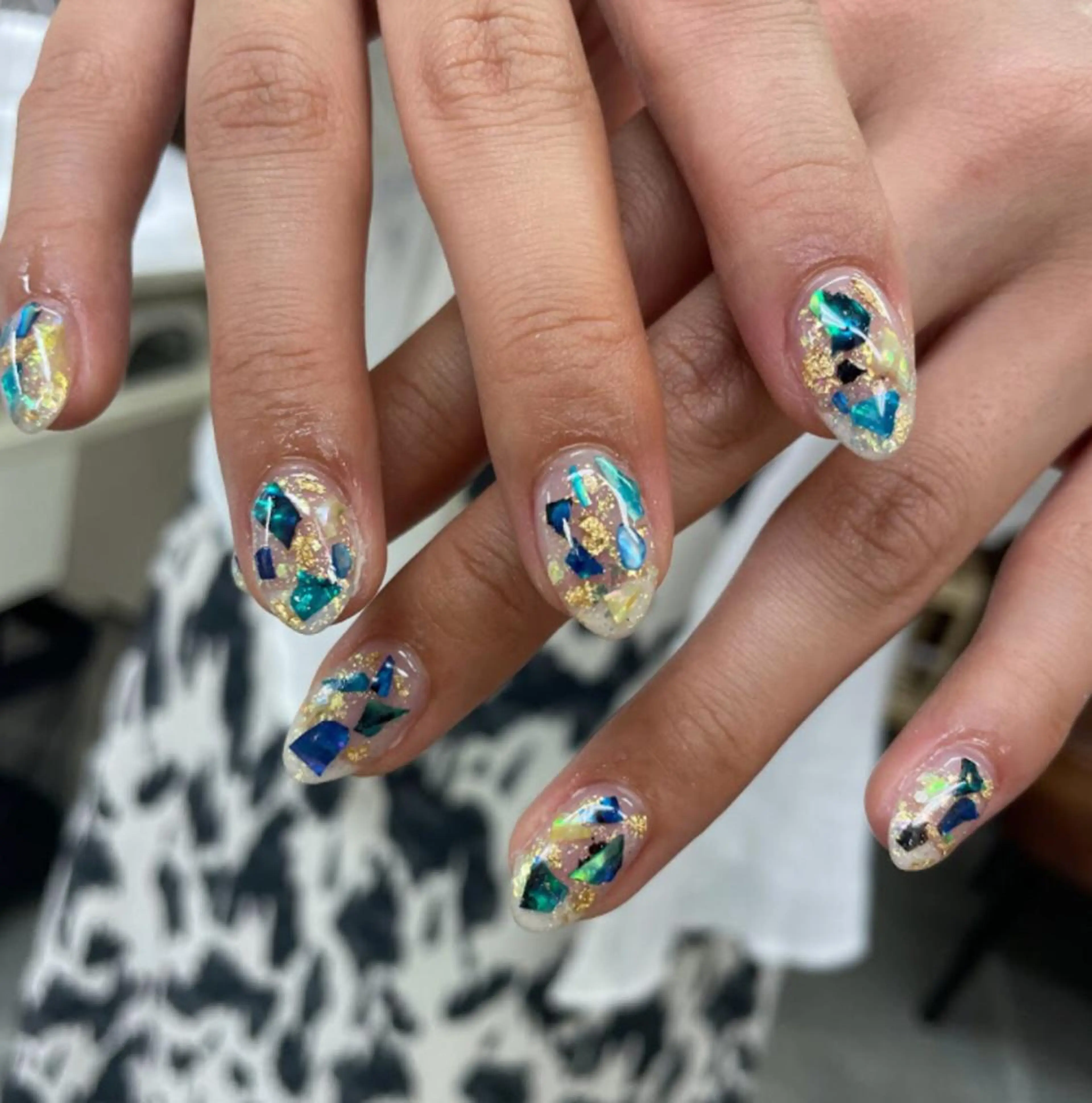 ネイル アートネイル ブルー クリアネイル ジェルネイル ラメ(グリッター) nailstudio eviz新宿店のネイルデザイン