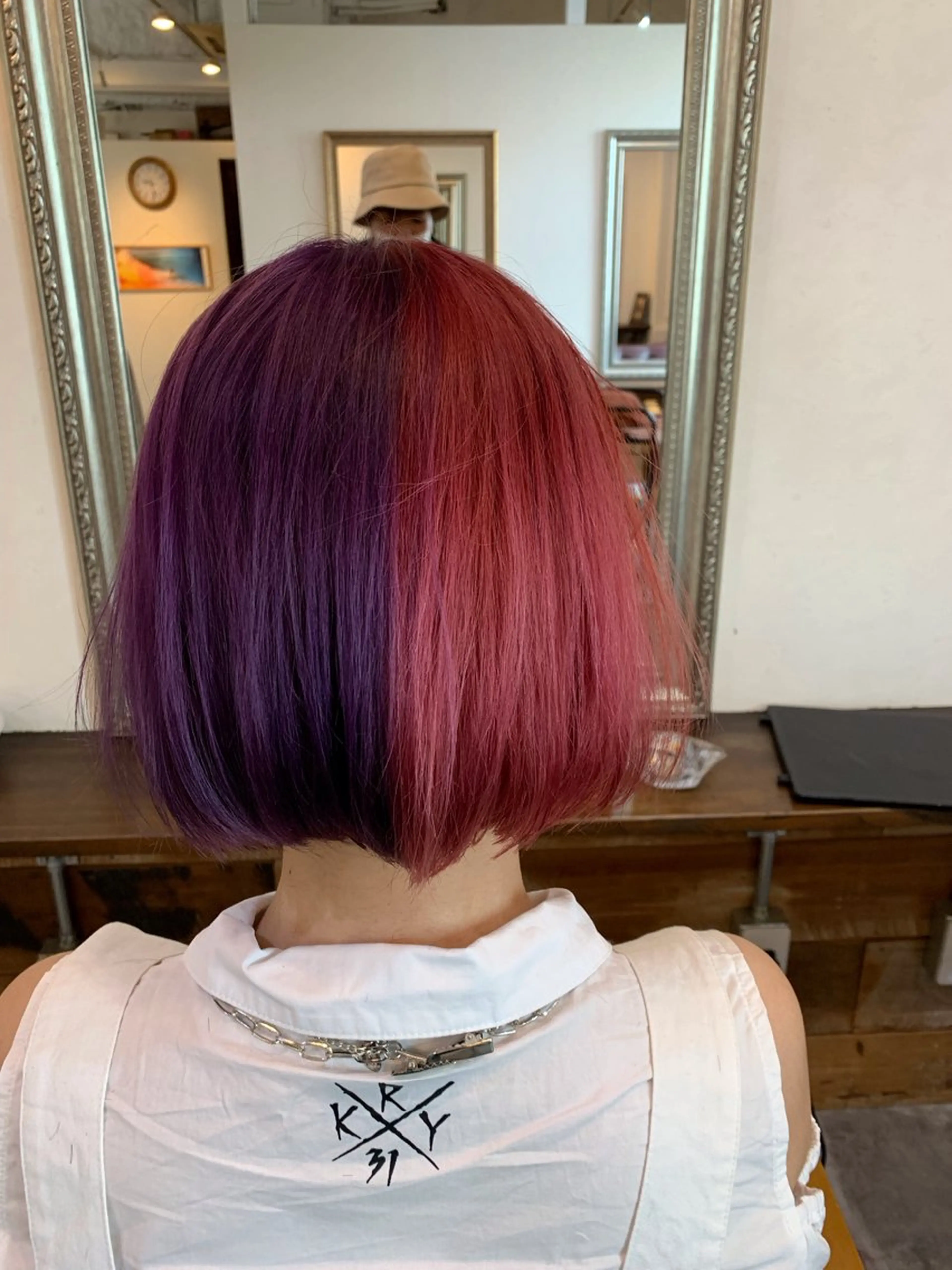 ショート カラー ツートーンカラー Cecil hair なんば店のヘアスタイル