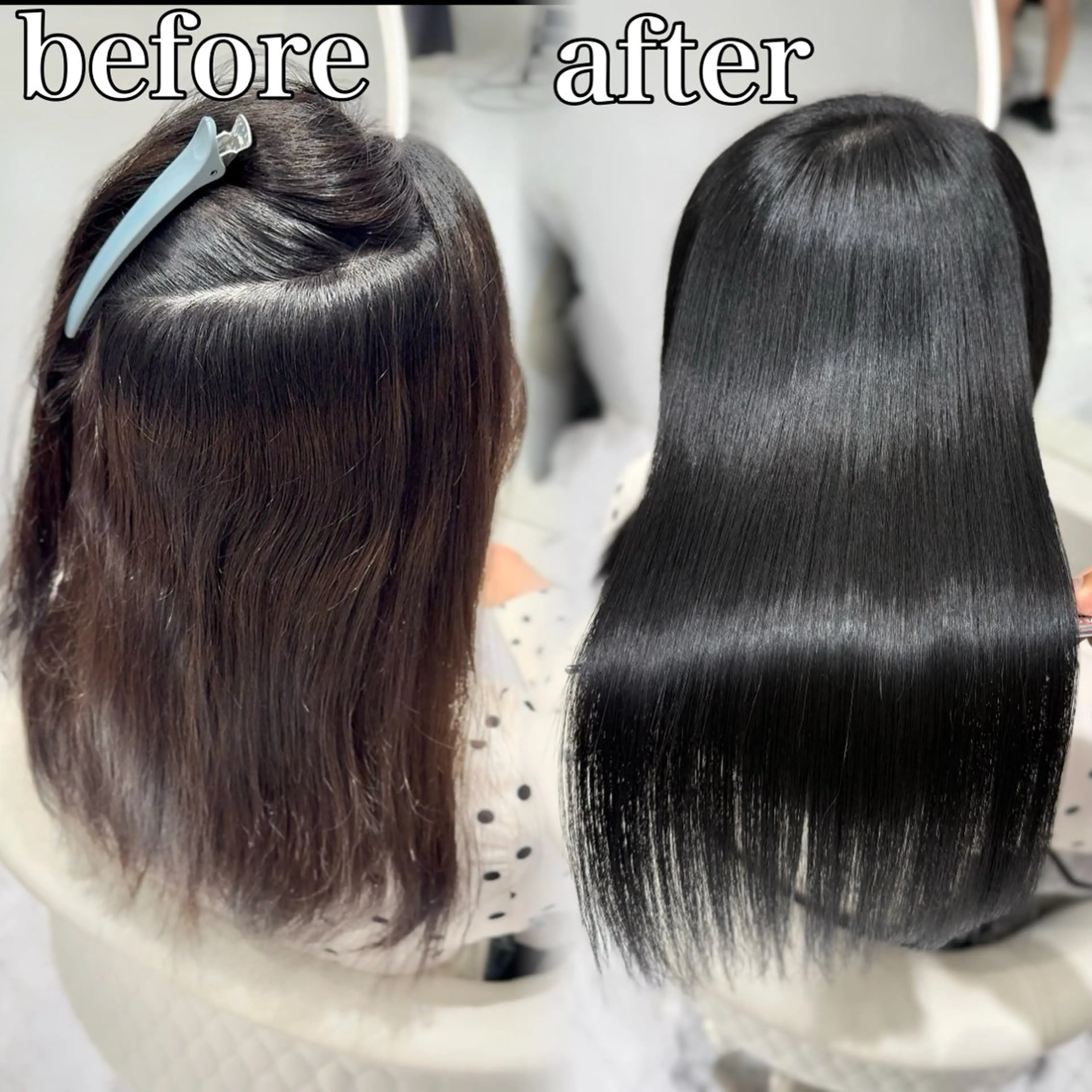 ミディアム 髪質改善 縮毛矯正 トリートメント 🎖️初回完結型髪質 改善/縮毛矯正 友石のヘアスタイル