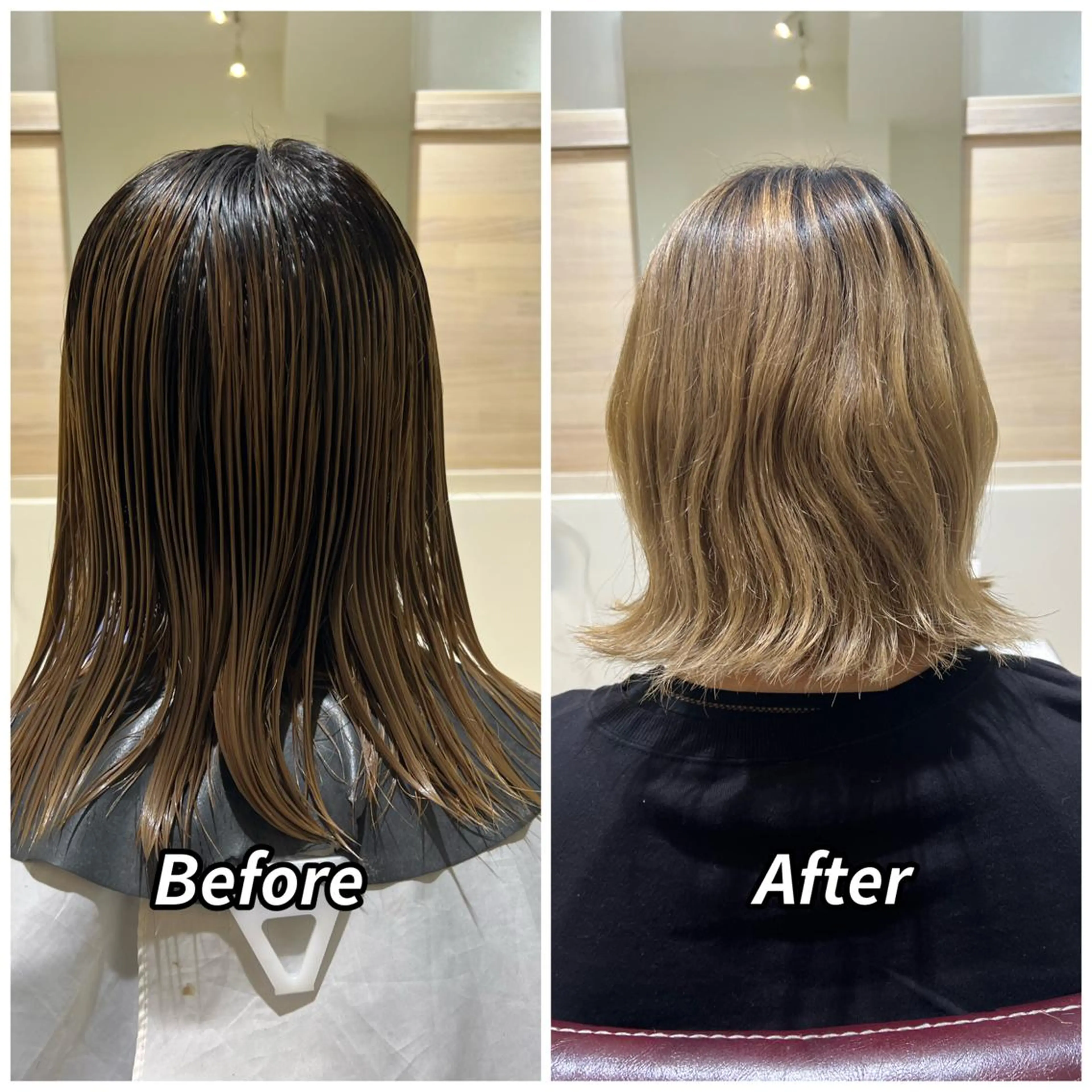 ミディアム ボブ 外ハネヘア カット トリートメント 🥣🫧‪艶カラー 🦋アカマ ミユ🦋のヘアスタイル