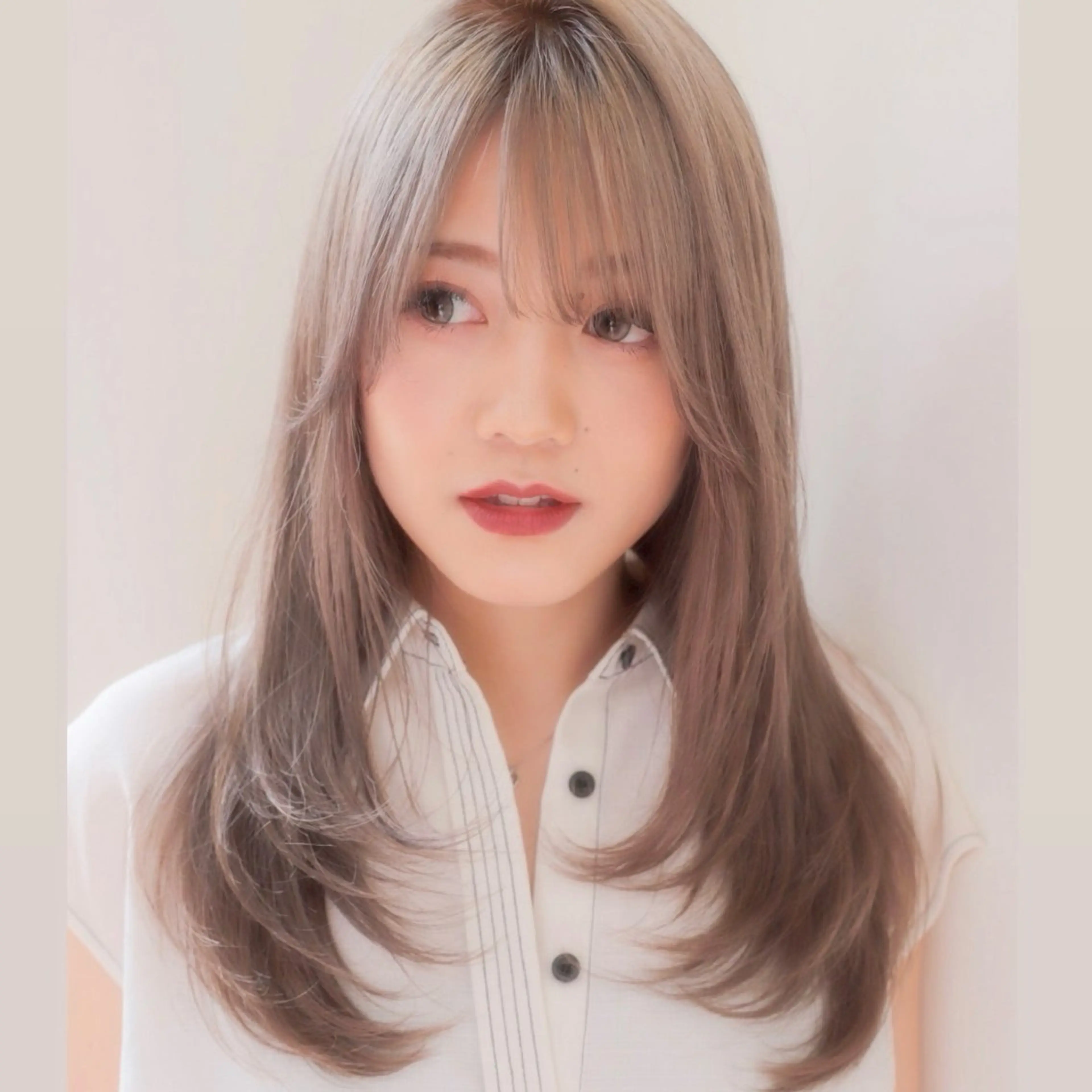 ロング カラー カット ヘアカラー トリートメント ミシェル /韓国ヘア🕊️のヘアスタイル