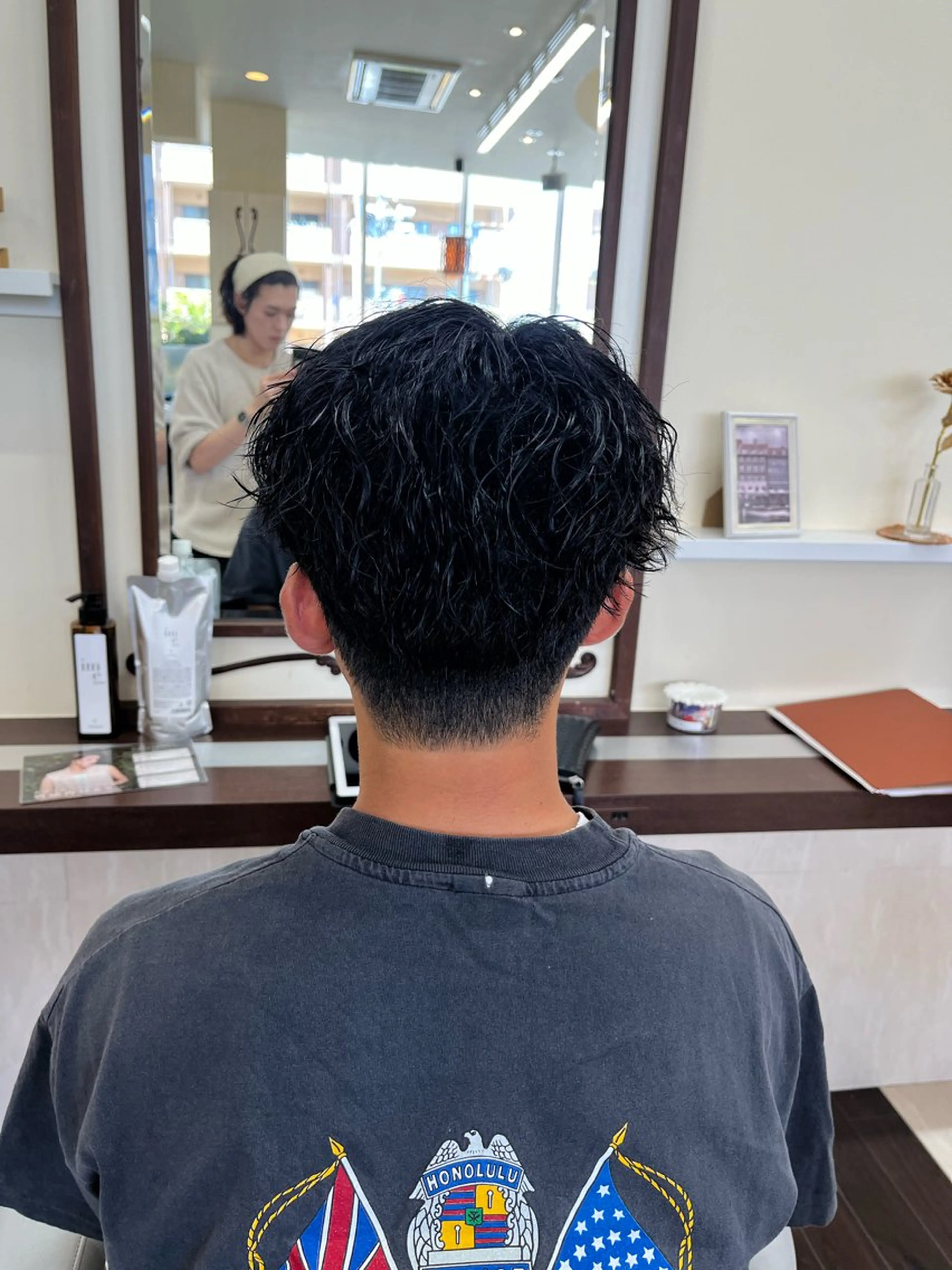 ショート パーマ メンズ センターパート メンズパーマ ツイストスパイラルパーマ 刈り上げ スパイラルパーマ AROH men's cut&men's perm 船橋店所属・🧊メンズ特化🧊 高木航希のヘアスタイル