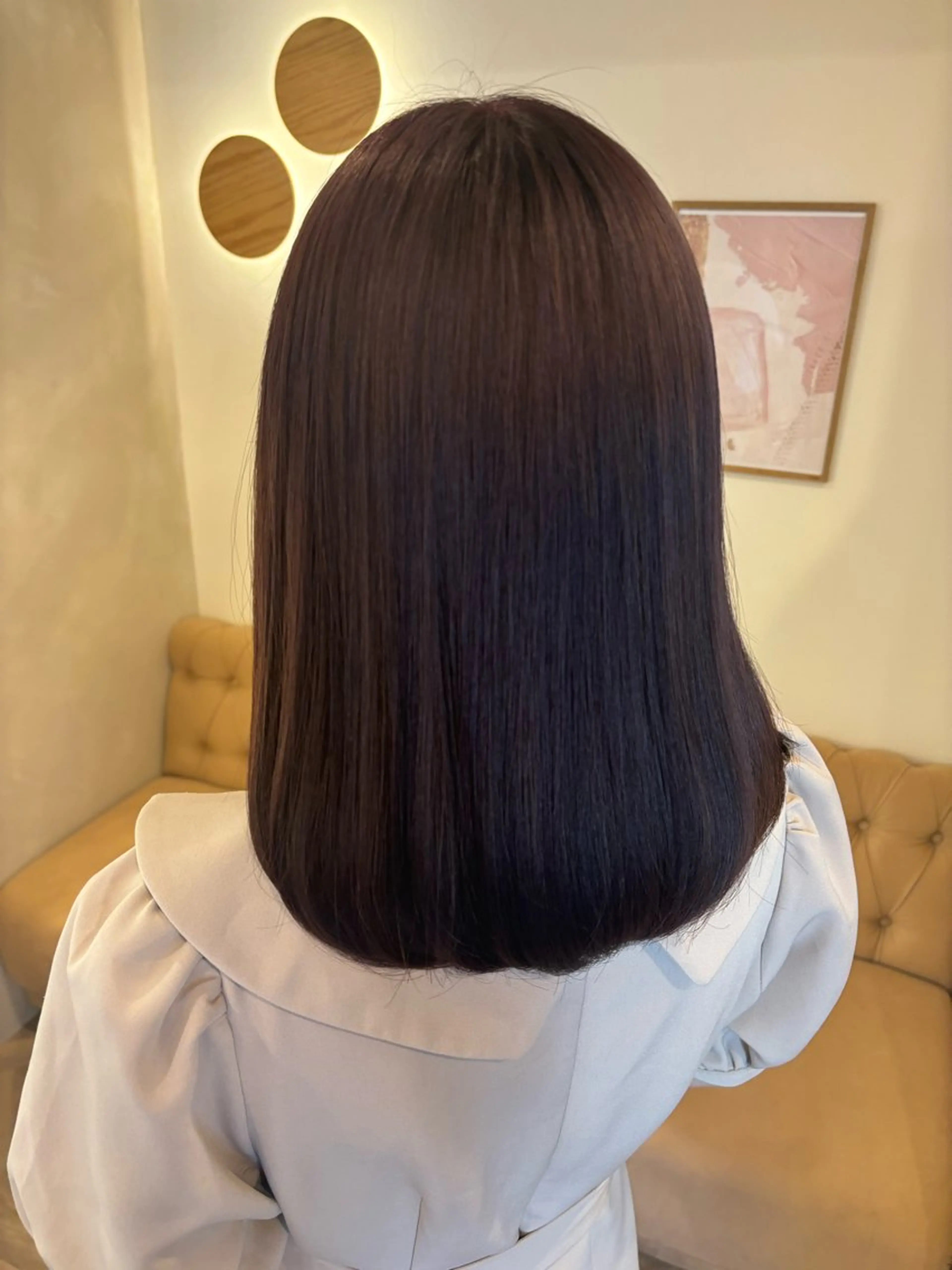 セミロング カラー ヘアカラー トリートメント ミルクティ/ピンク/ レイヤー/yuriaのヘアスタイル