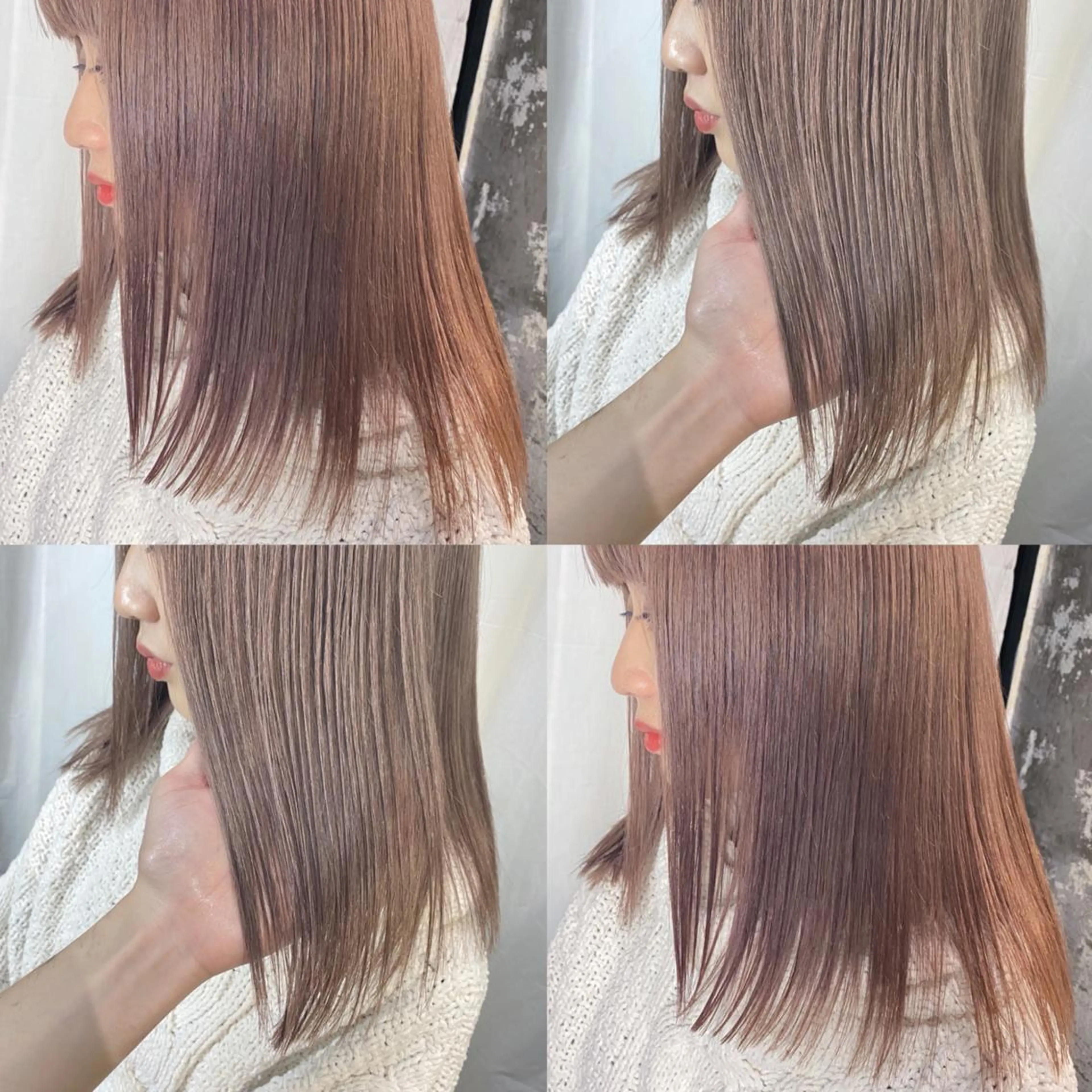 ミディアム カラー カット パーマ キタダ ヒロキのヘアスタイル