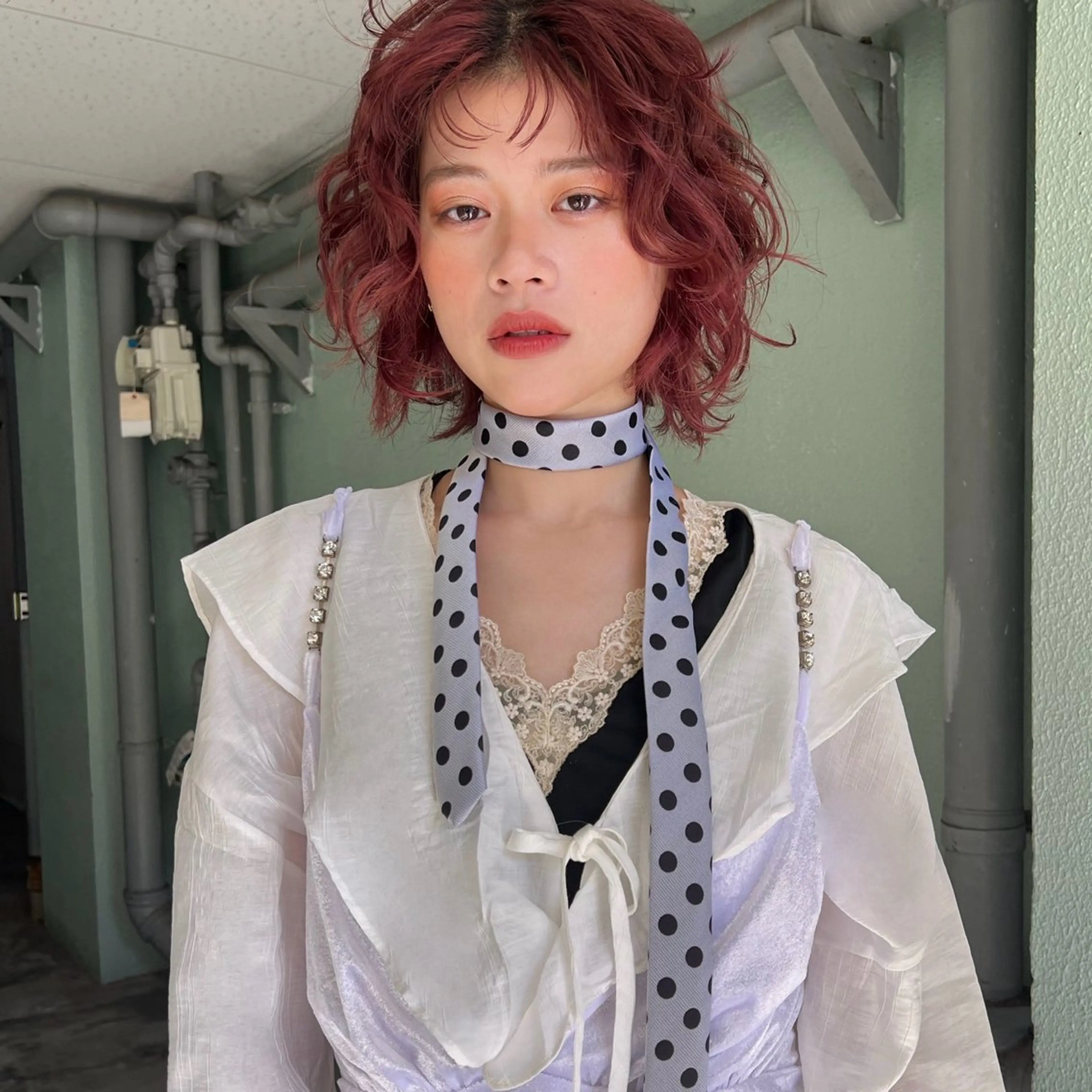 ミディアム ヘアカラー 舟橋耀/ブリーチカラ ー/レイヤーカットのヘアスタイル