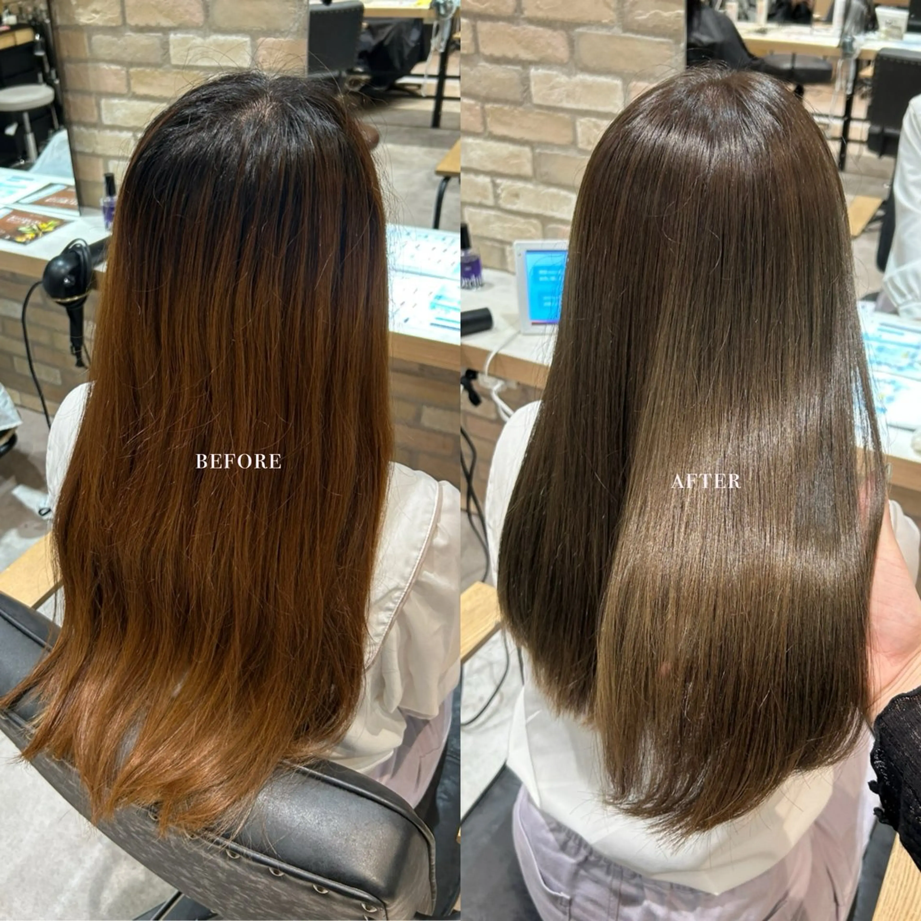 ロング カラー レイヤー/手書きネイ ルCOCORO 🎀のネイルデザイン