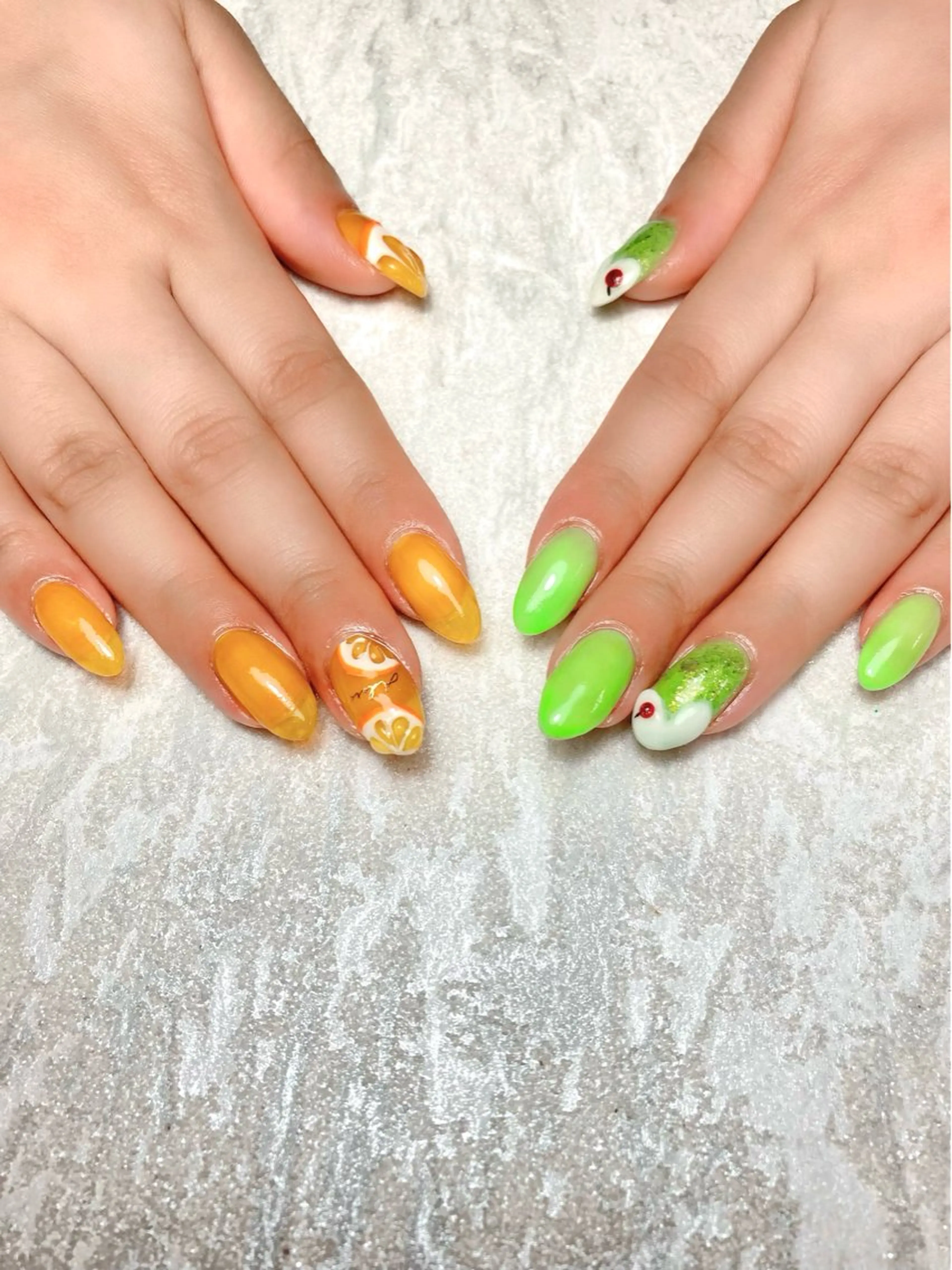 ネイル オレンジ Prismoon  Nail所属・Prismoon /津市ネイルのネイルデザイン