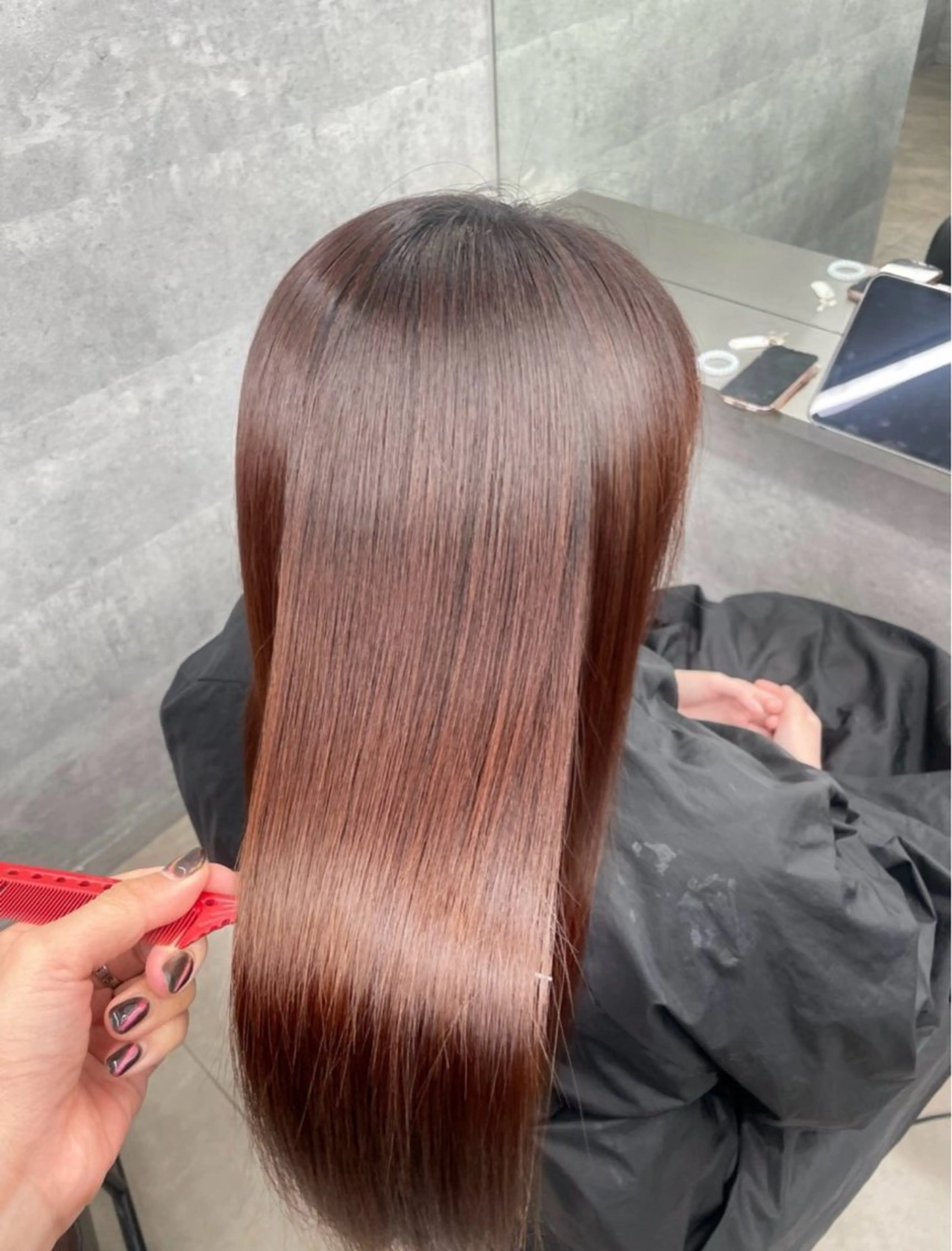 ロング カラー カット ヘアカラー 縮毛矯正 トリートメント ヘッドスパ ヘアセット 髪質改善/縮毛/新宿 🫧SUZUKA🫧のヘアスタイル