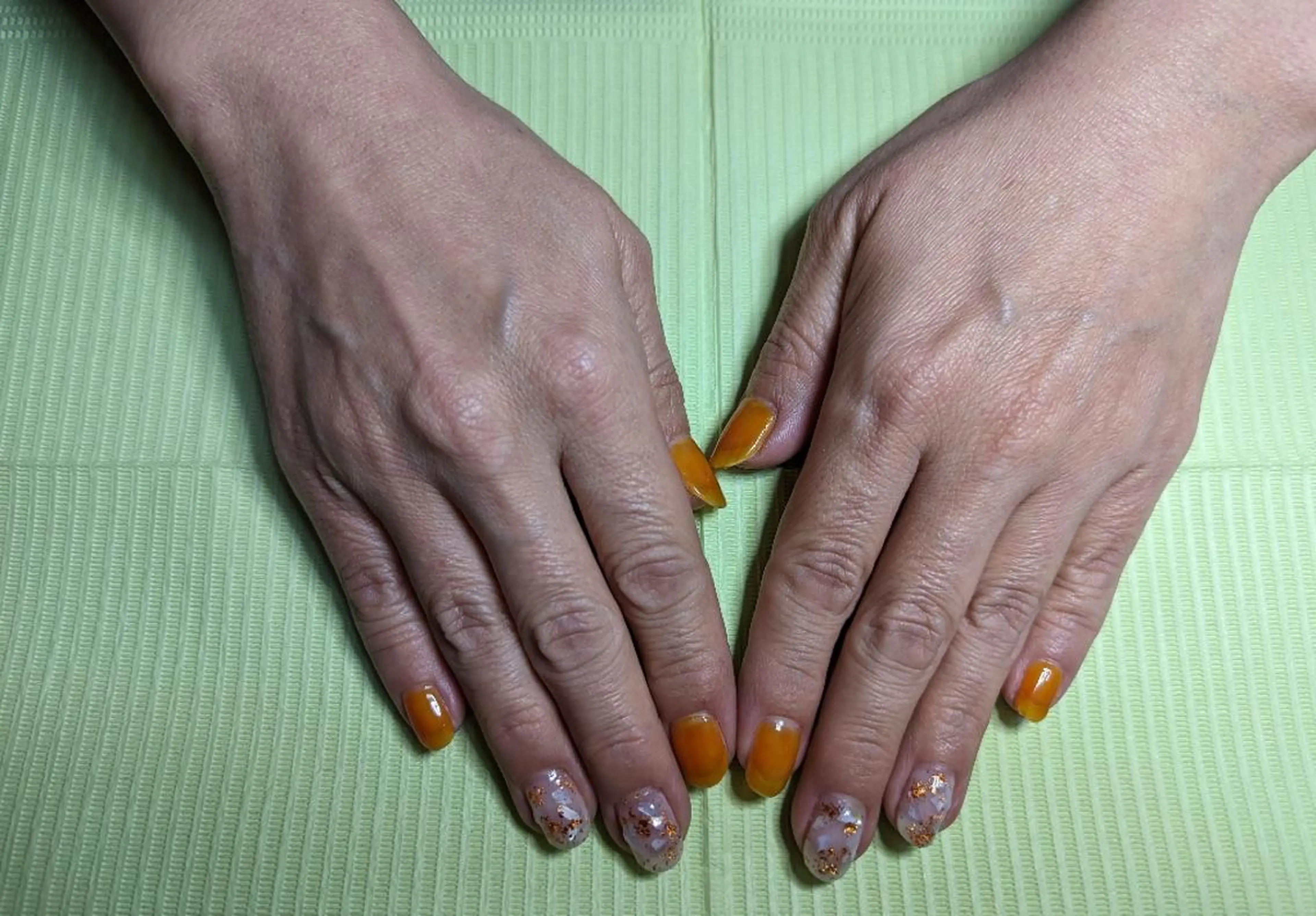 ネイル オレンジ ✨ameru✨ nailsalonのネイルデザイン