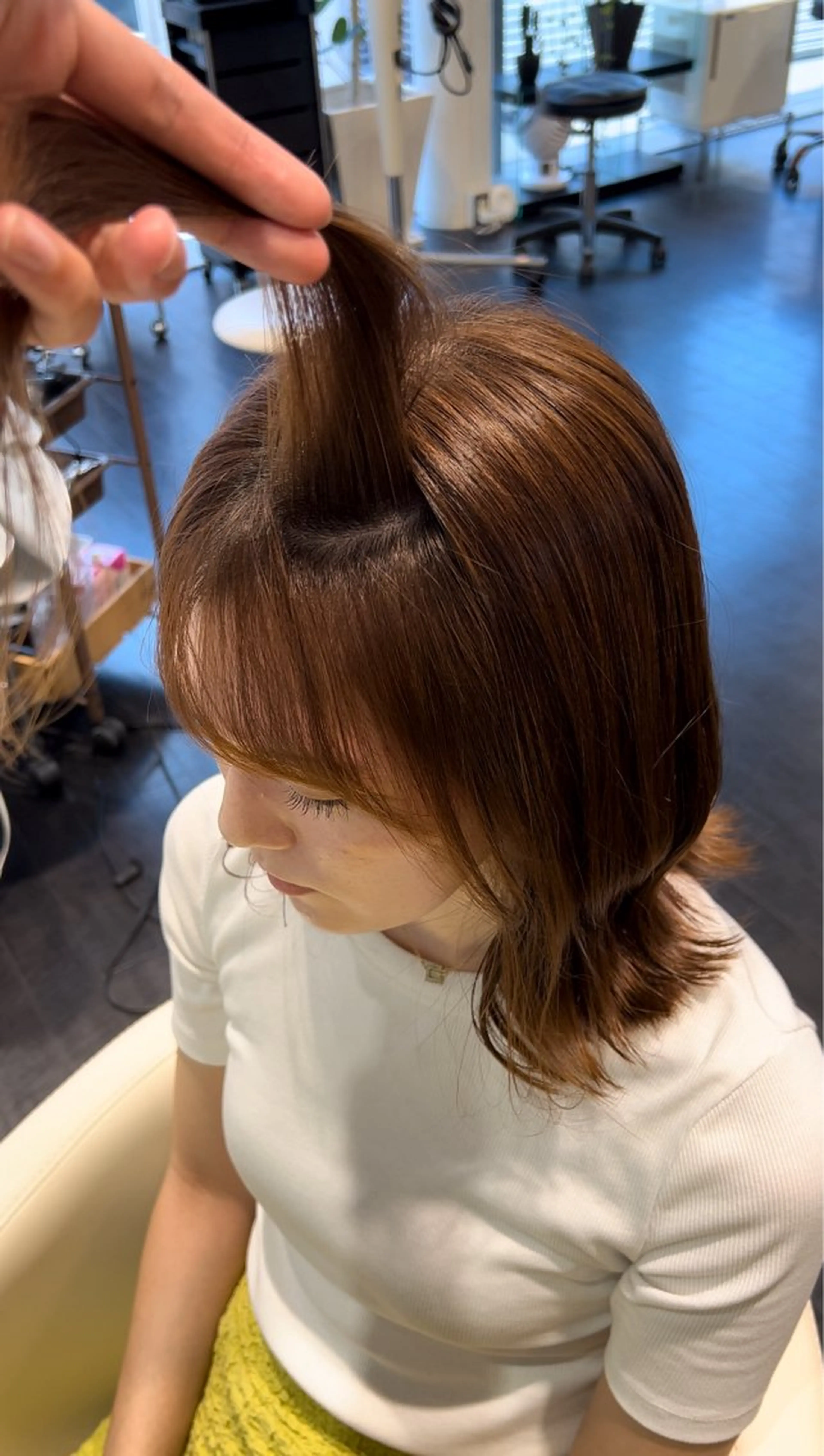 ミディアム パーマ 縮毛矯正 ストレートパーマ カット 縮毛矯正 【髪質改善/縮毛矯正 /カラー】ホサカのヘアスタイル