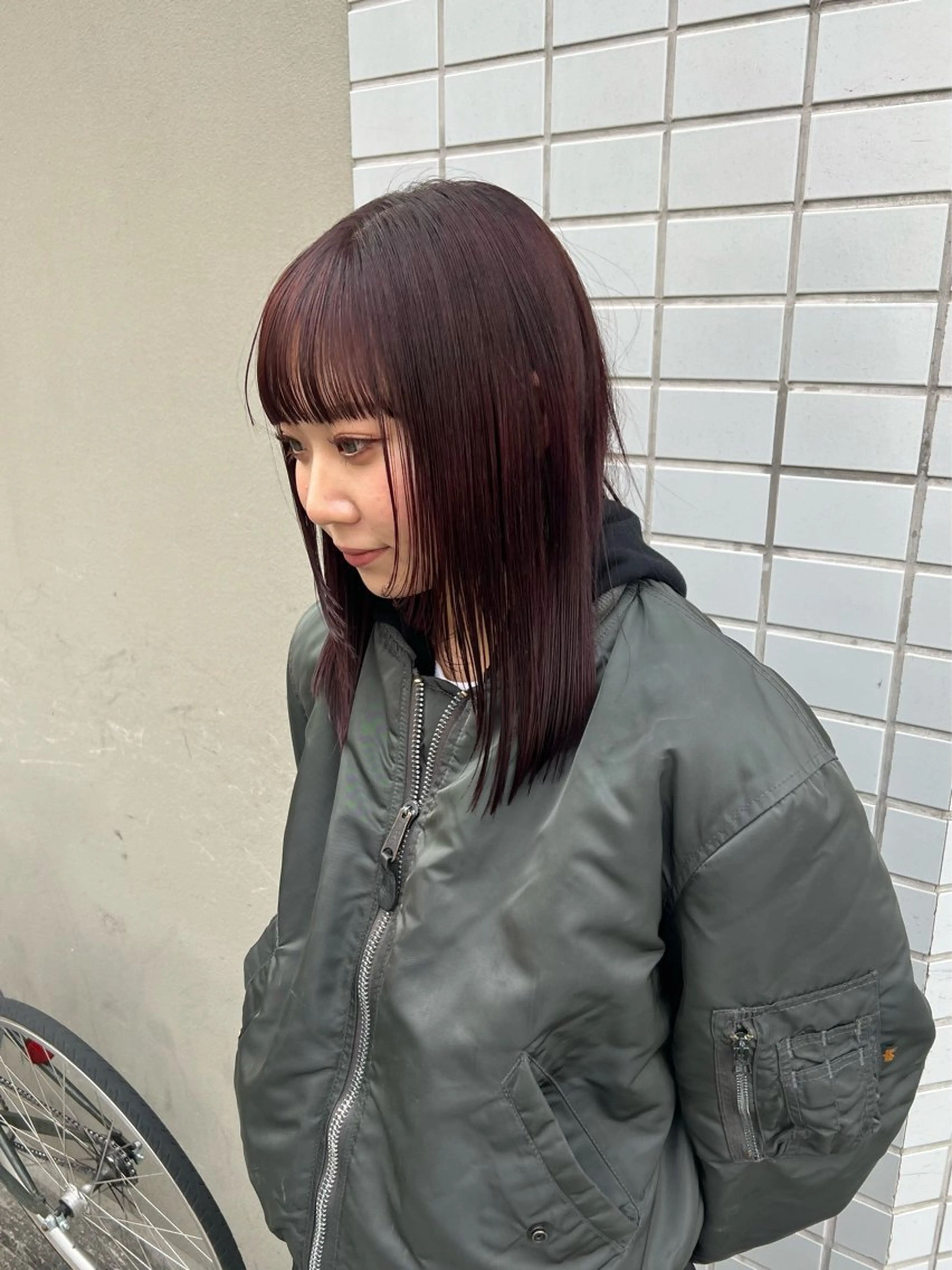 カラー ブリーチ ブリーチなしカラー レッドカラー siki 大阪福島 エンドウハルのヘアスタイル