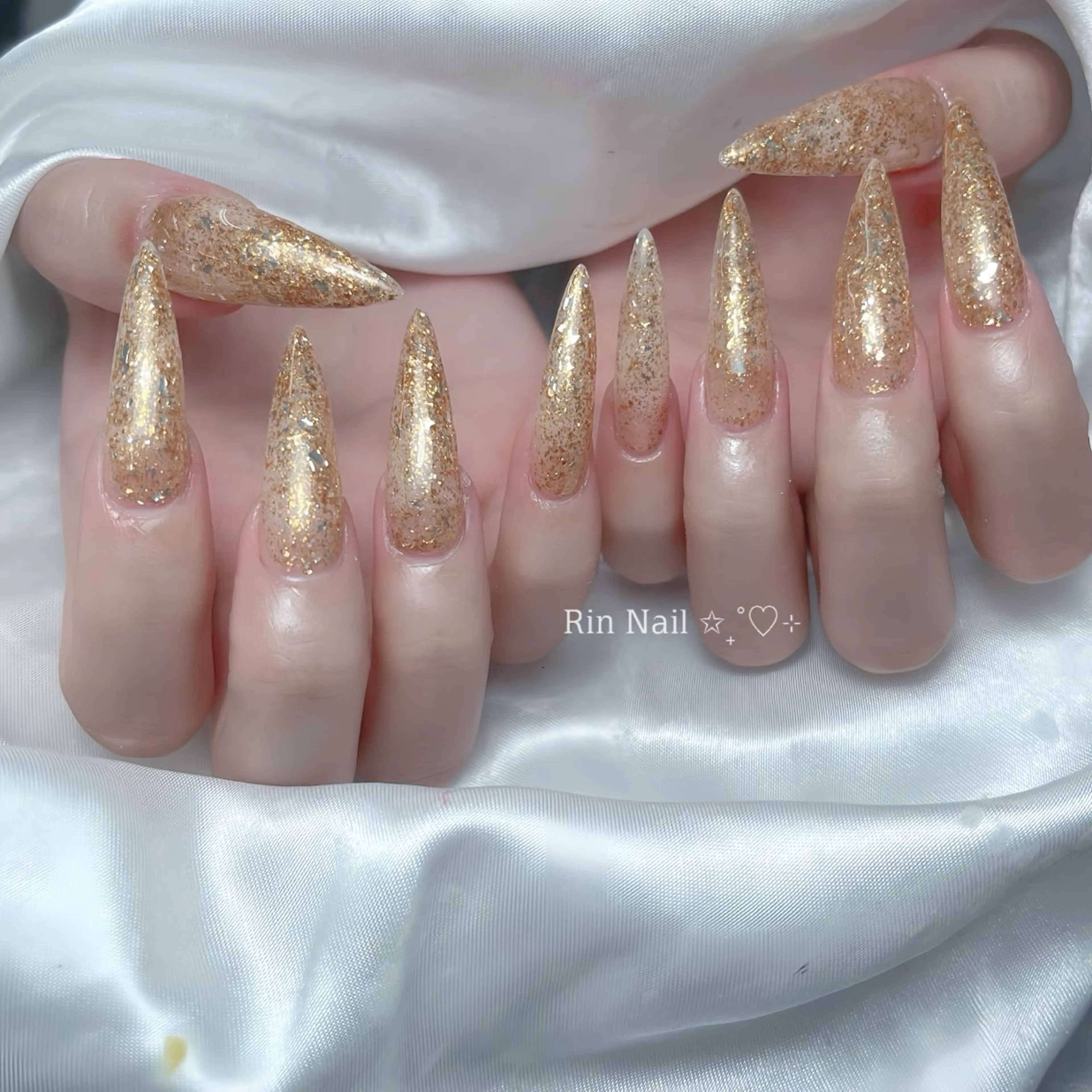 ネイル アートネイル チークネイル ジェルネイル ロングネイル マグネットネイル ハンドネイル Rin Nail 新大久保店のネイルデザイン