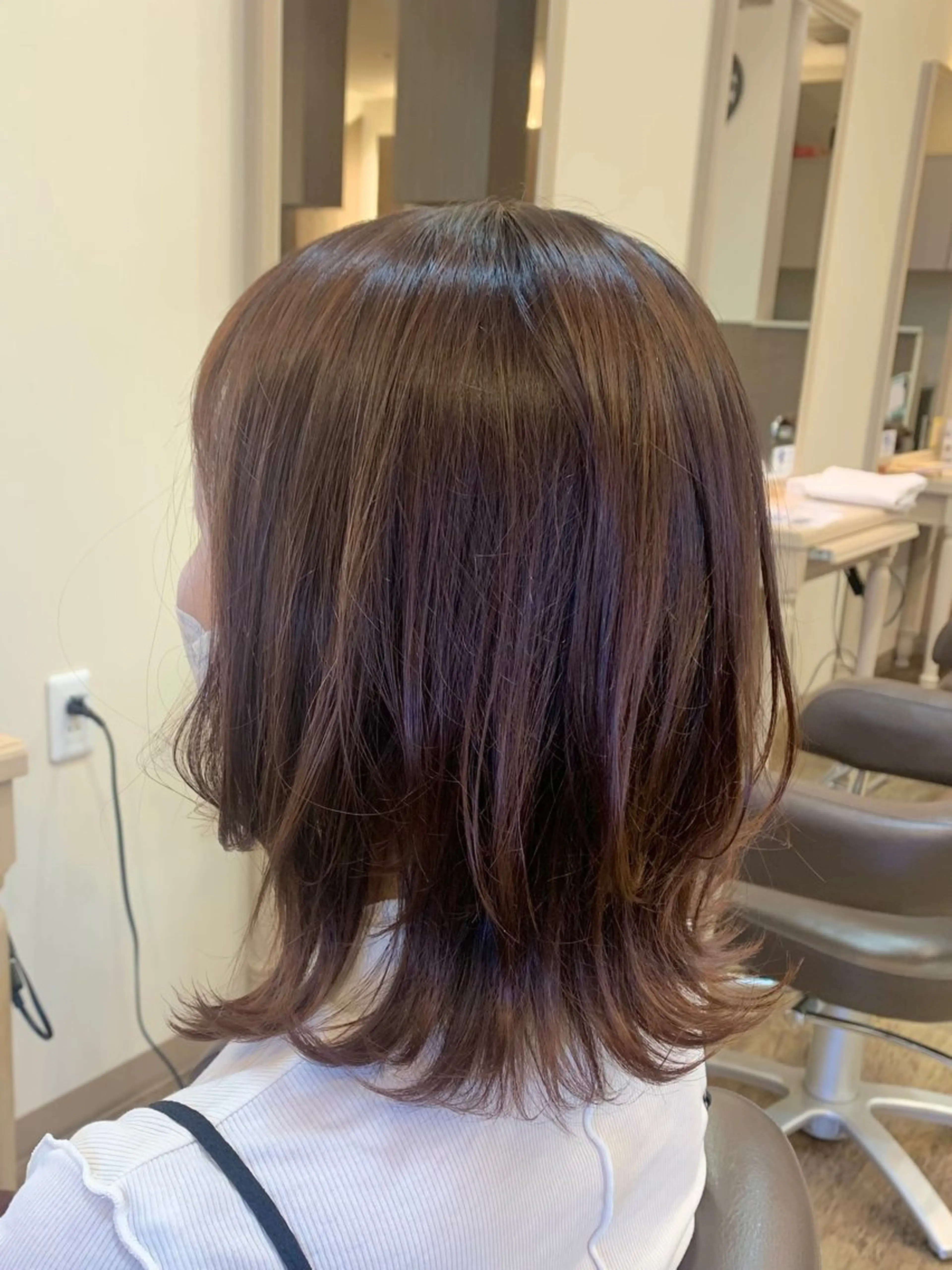 ミディアム カット ヘアカラー 福原遼華/小顔ショー ト/髪質改善のヘアスタイル