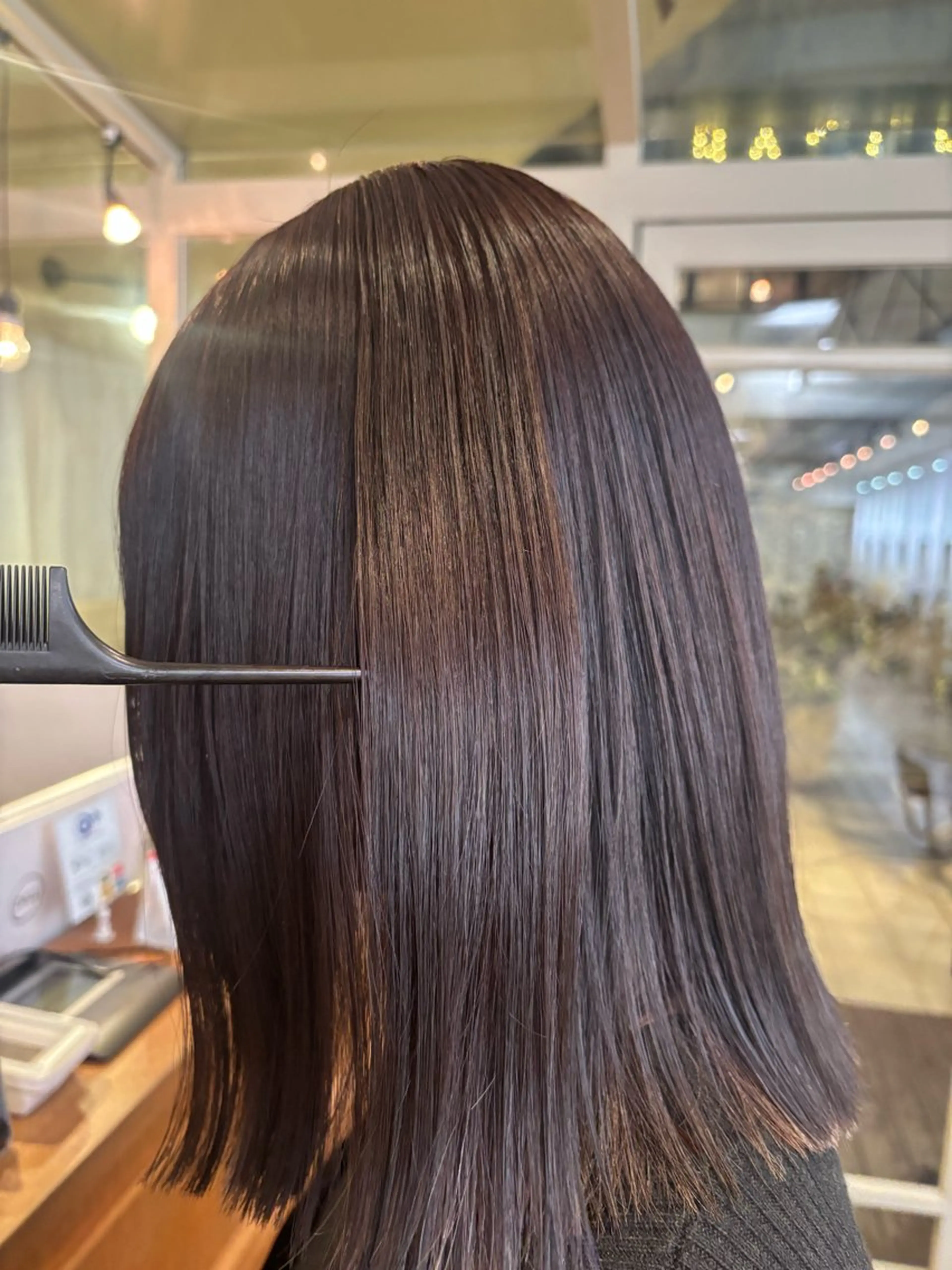 セミロング パーマ 縮毛矯正 くいた あやなのヘアスタイル