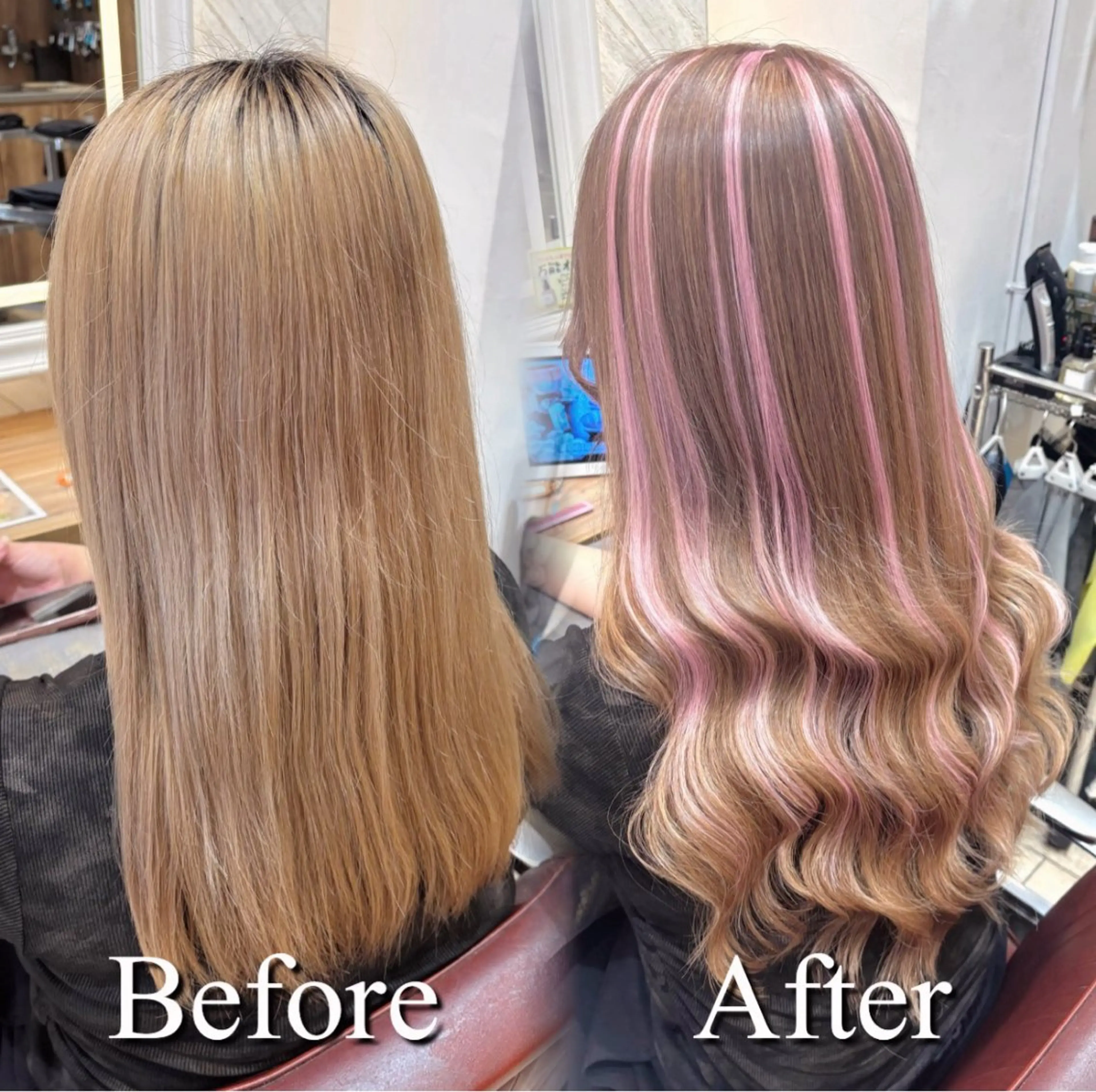 セミロング カラー シールエクステ ブリーチ ハイトーンカラー エクステ ヘアカラー トリートメント エクステ ヘアセット 絶対可愛い宣言💝横 浜エクステみさき🪄のヘアスタイル