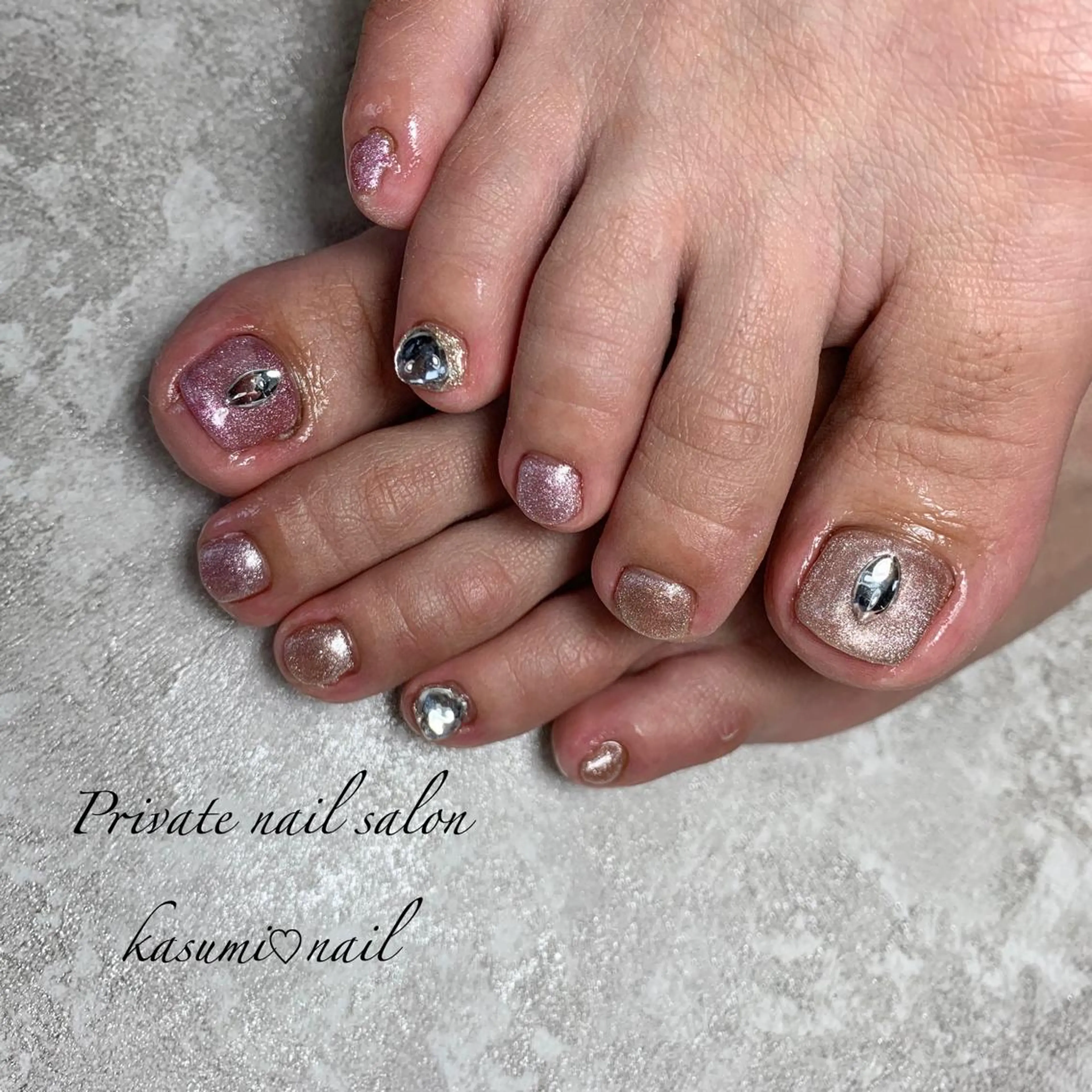 ネイル アートネイル フットネイル ジェルネイル マグネットネイル 大理石ネイル(マーブル) KASUMI♡ Nailのネイルデザイン