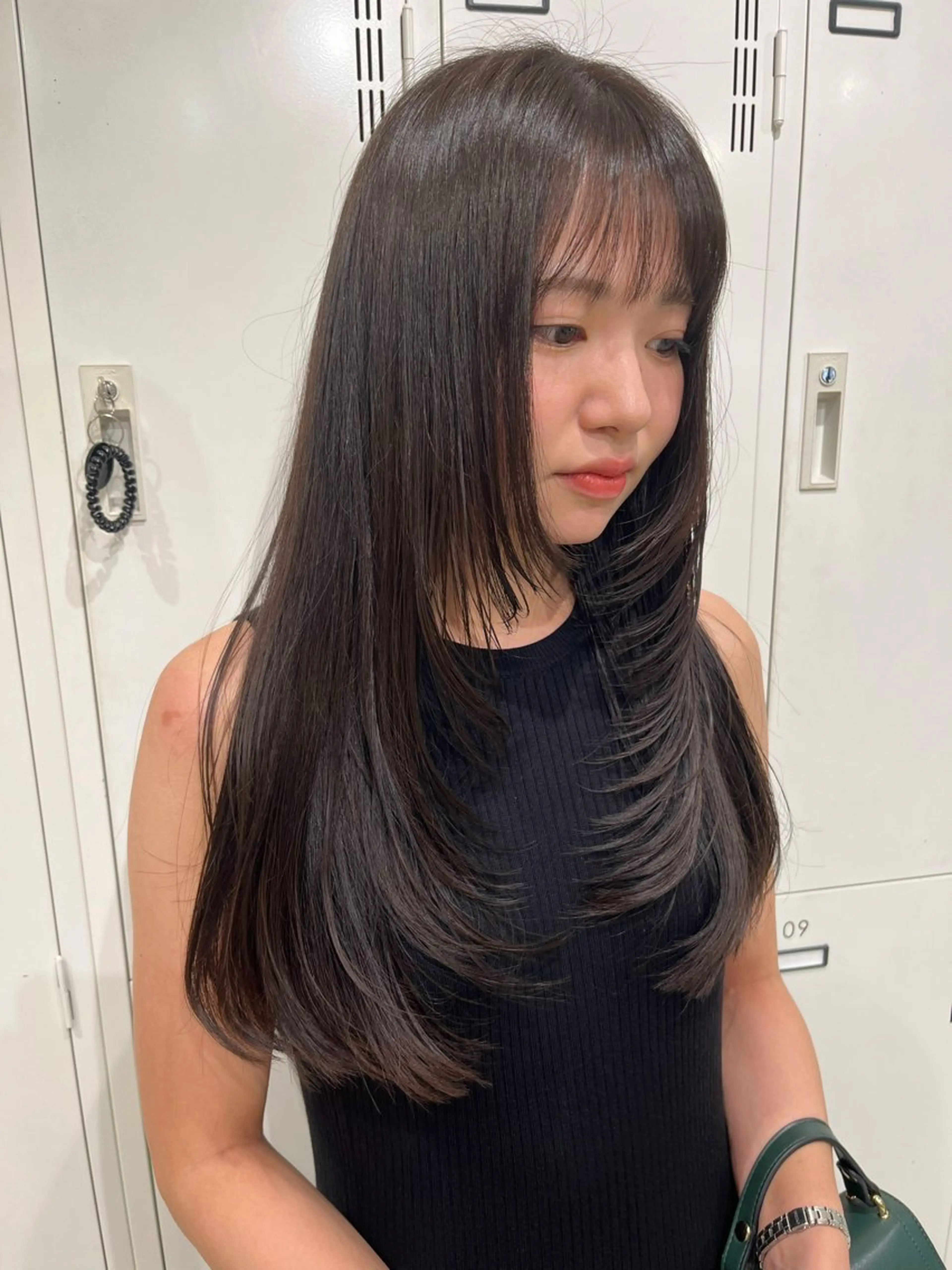 ロング カラー 顔周りカット 韓国風ヘア レイヤーカット カット ヘアカラー トリートメント メンズヘア専門🦊 RYOKAのヘアスタイル