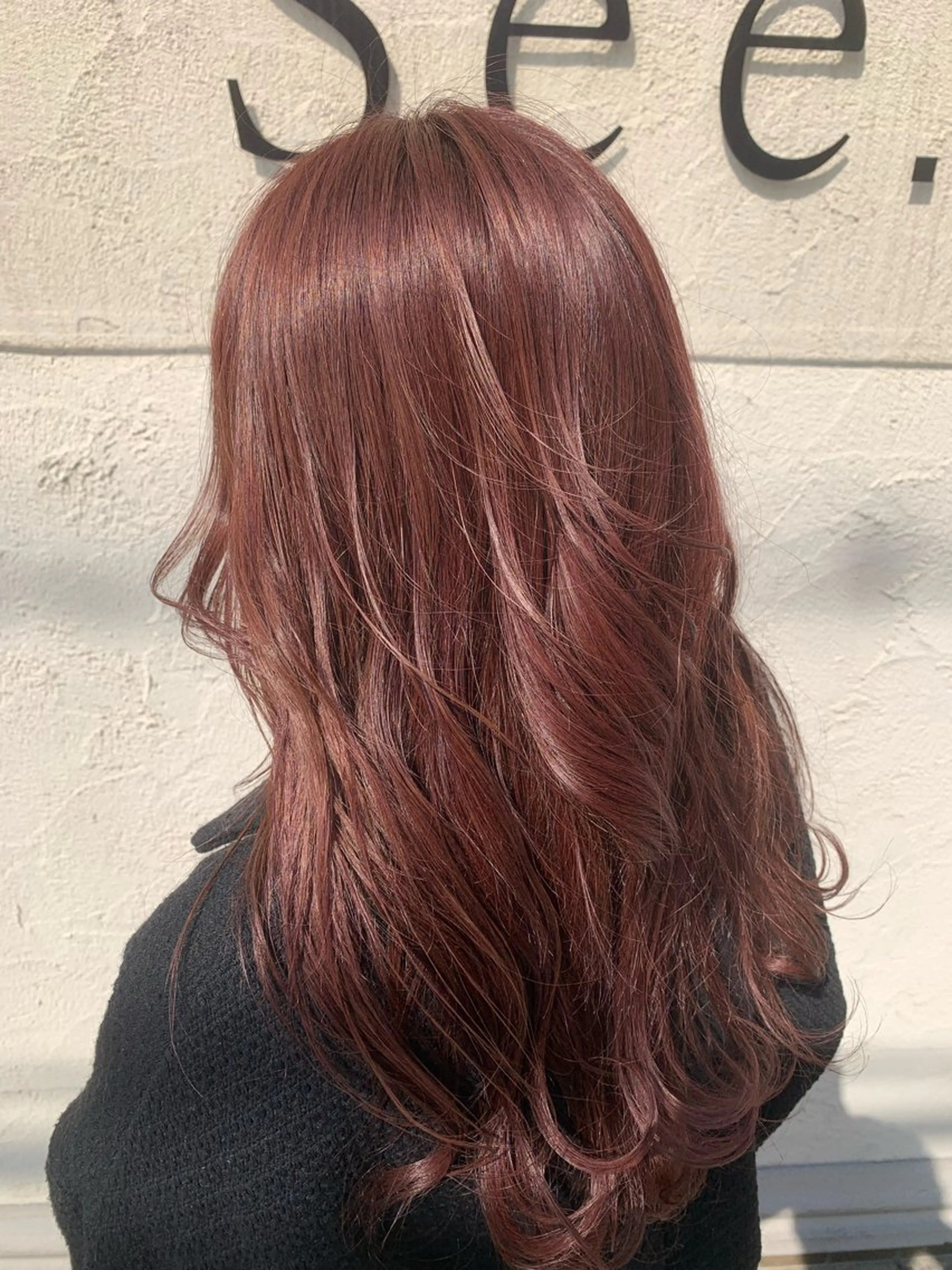 セミロング ピンクブラウン ヘアカラー トリートメント 西村 弘輝 パーマ/艶髪カラーのヘアスタイル