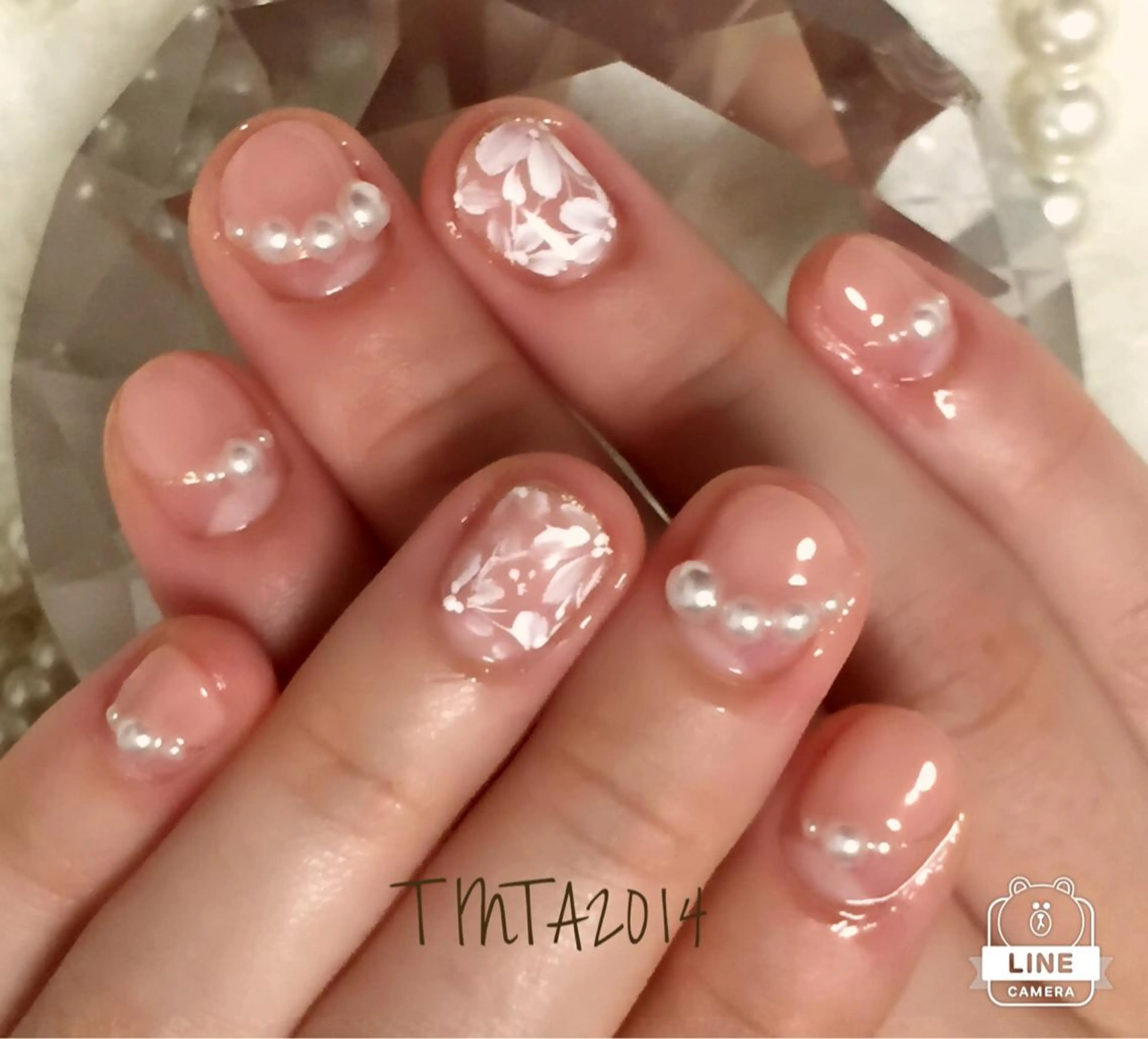 ネイル フレンチネイル 斜めフレンチ ネイルサロン ティンタ所属・馬場 典子のネイルデザイン