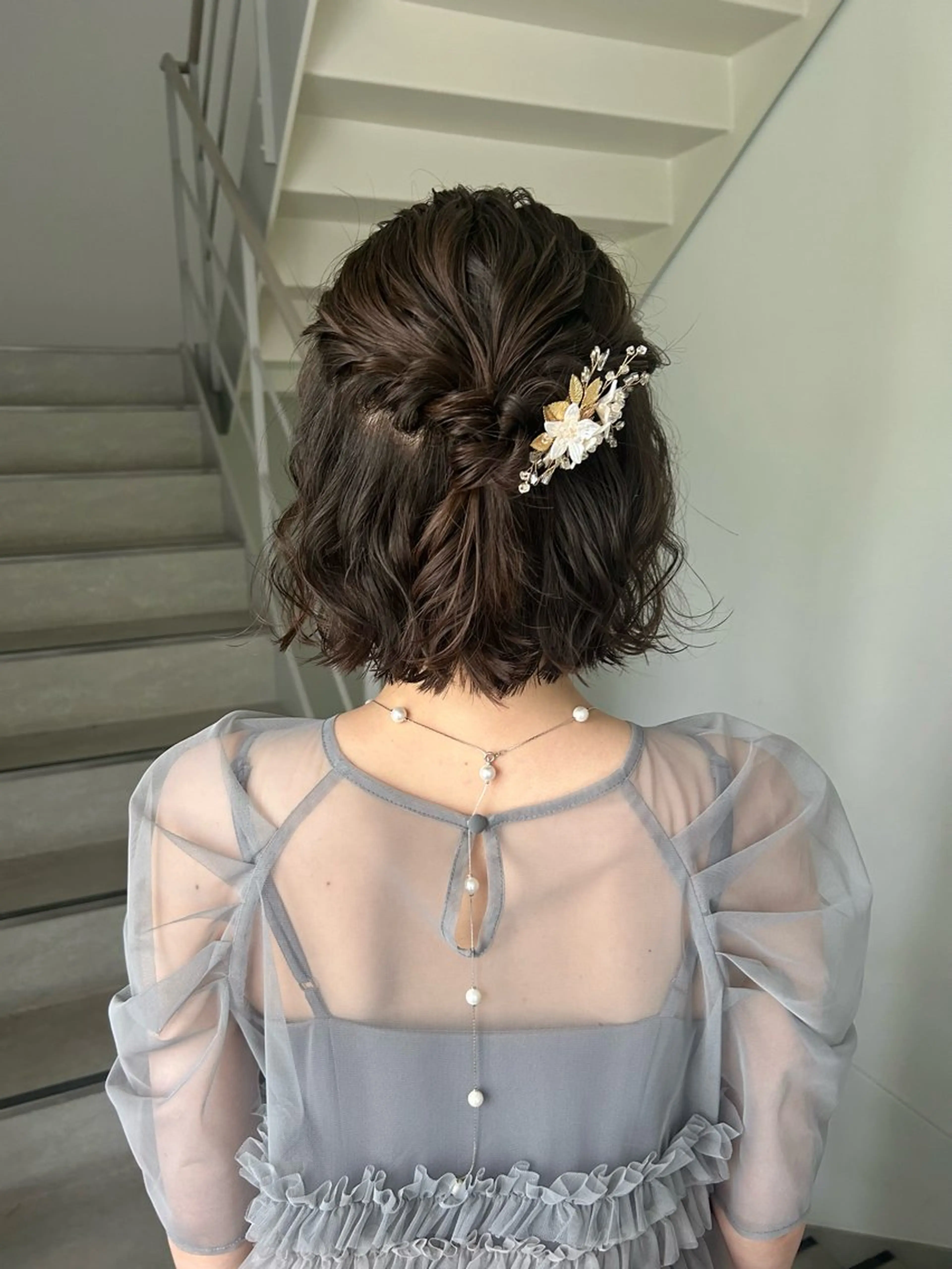 ショート ヘアアレンジ 結婚式・ブライダル ボブ 似合わせヘア/透明感 カラー/ Rioのヘアスタイル