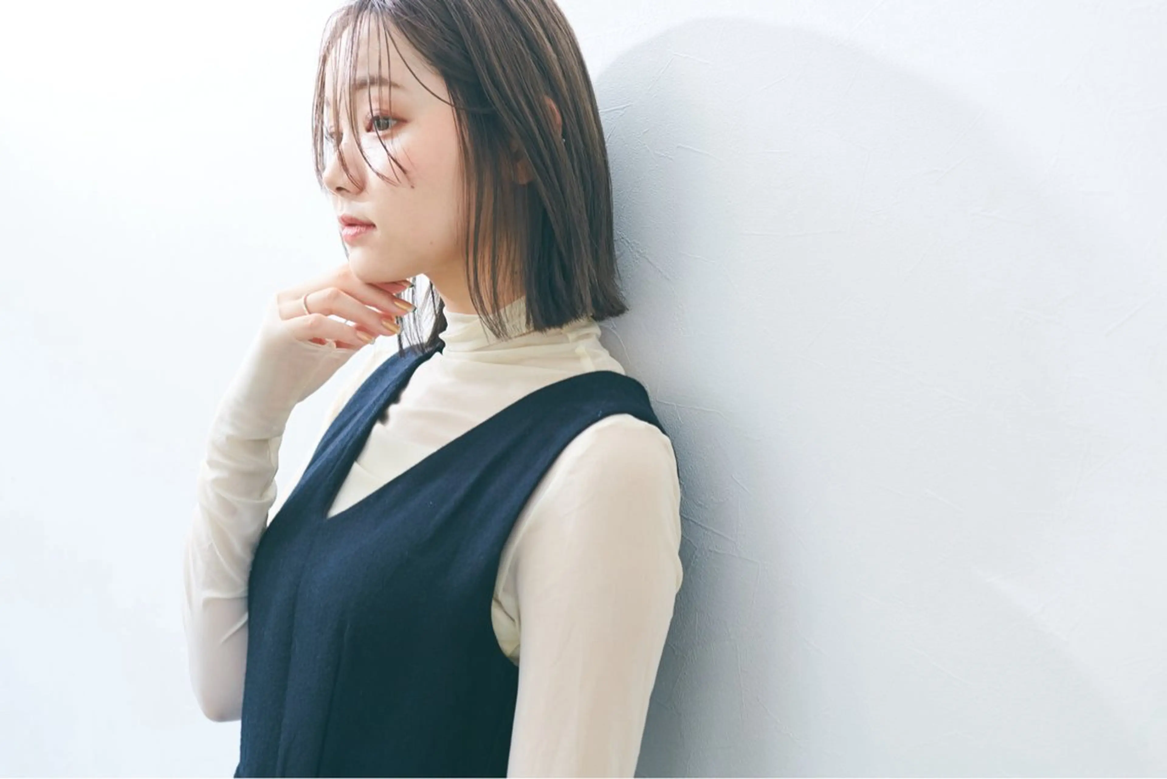 ミディアム カラー 切りっぱなしボブ ボブ 髪質改善×透明感× トレンド/杉田 圭のヘアスタイル