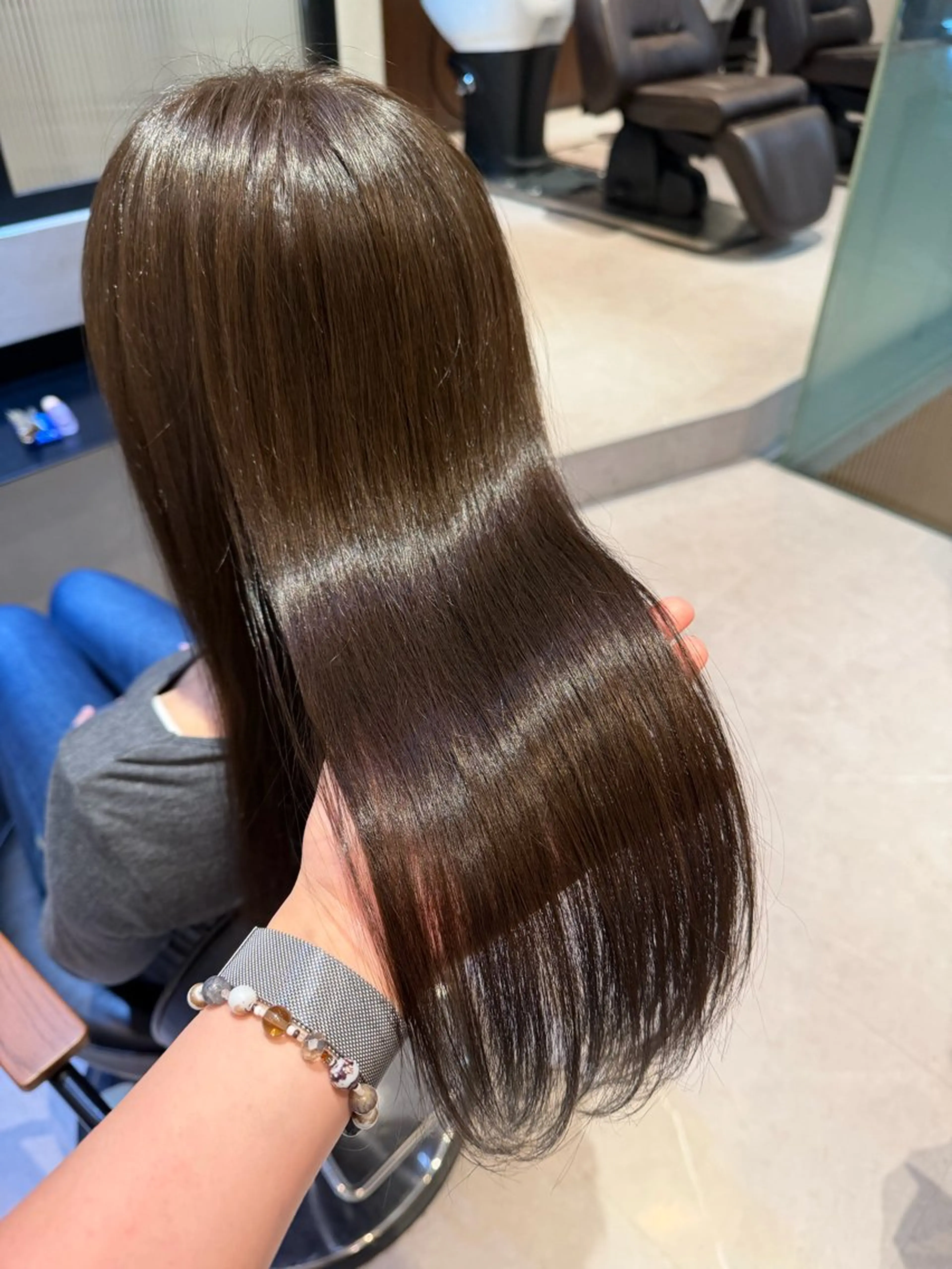 ロング カラー カット ヘアカラー トリートメント オリーブカラー🫒/ 透明感カラー/みゆのヘアスタイル