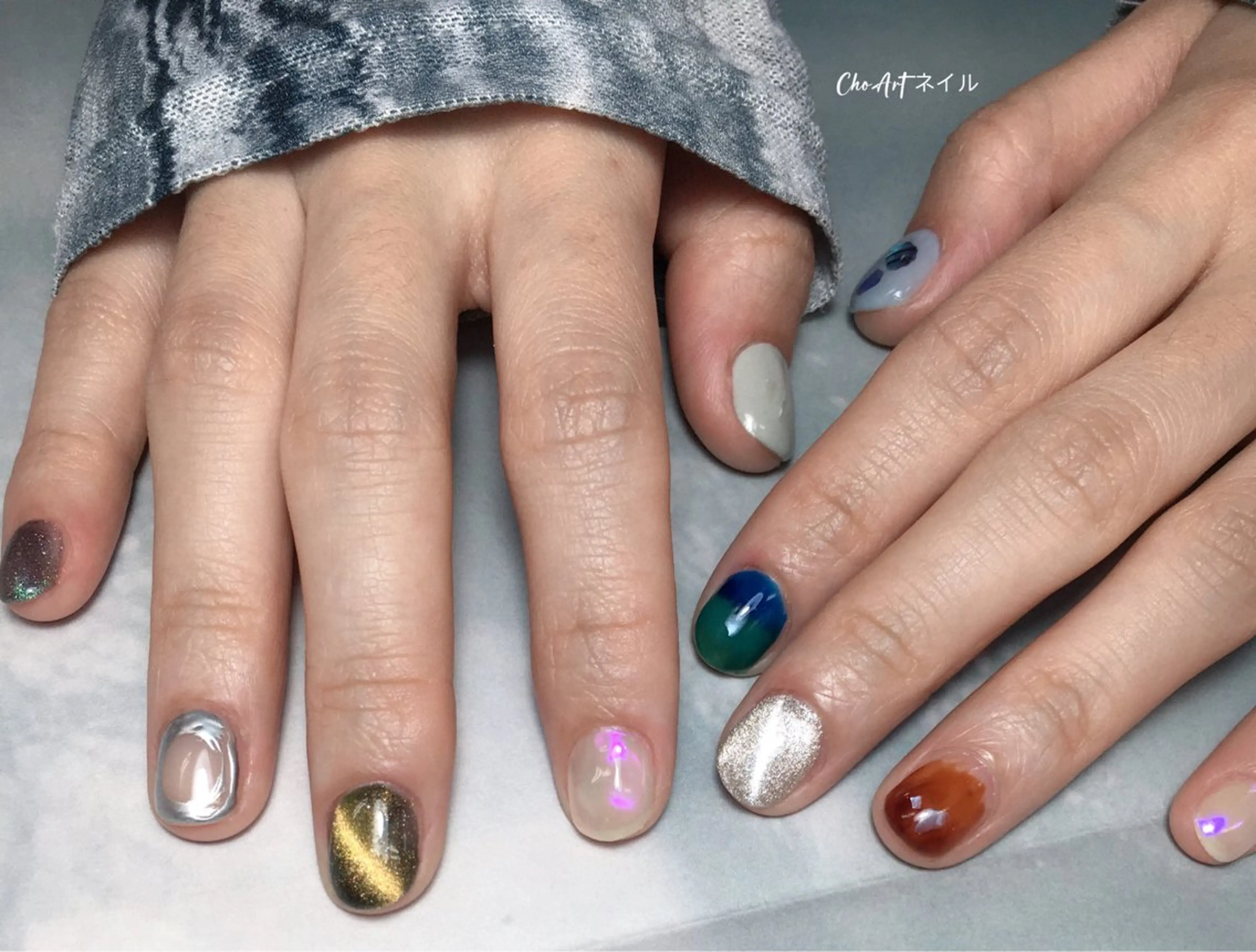 ネイル アートネイル ニュアンスネイル 夏ネイル Cho Artネイル所属・ronronne .のネイルデザイン