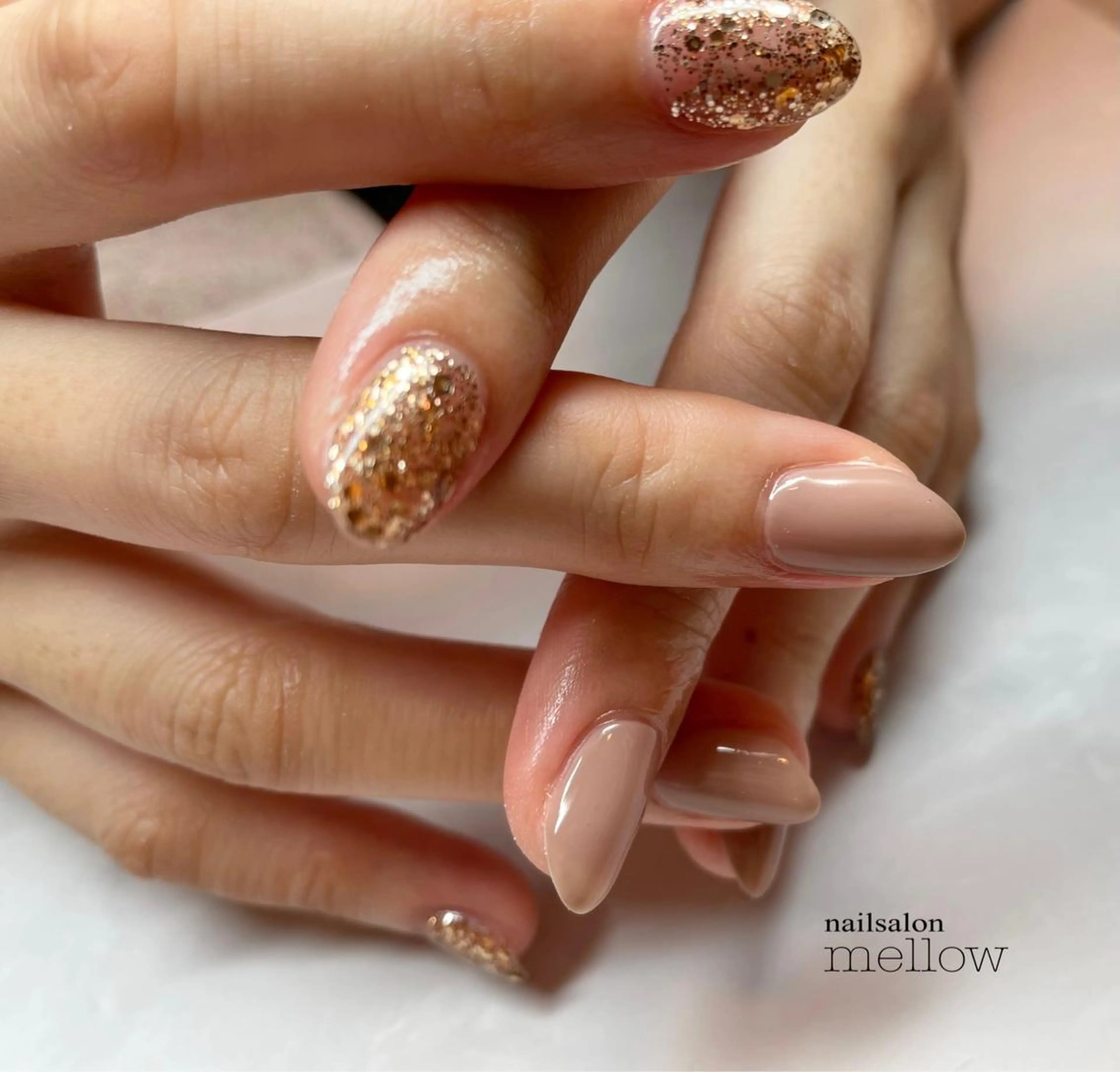 ネイル ゴールド ラメ(グリッター) 大山 浩美のネイルデザイン