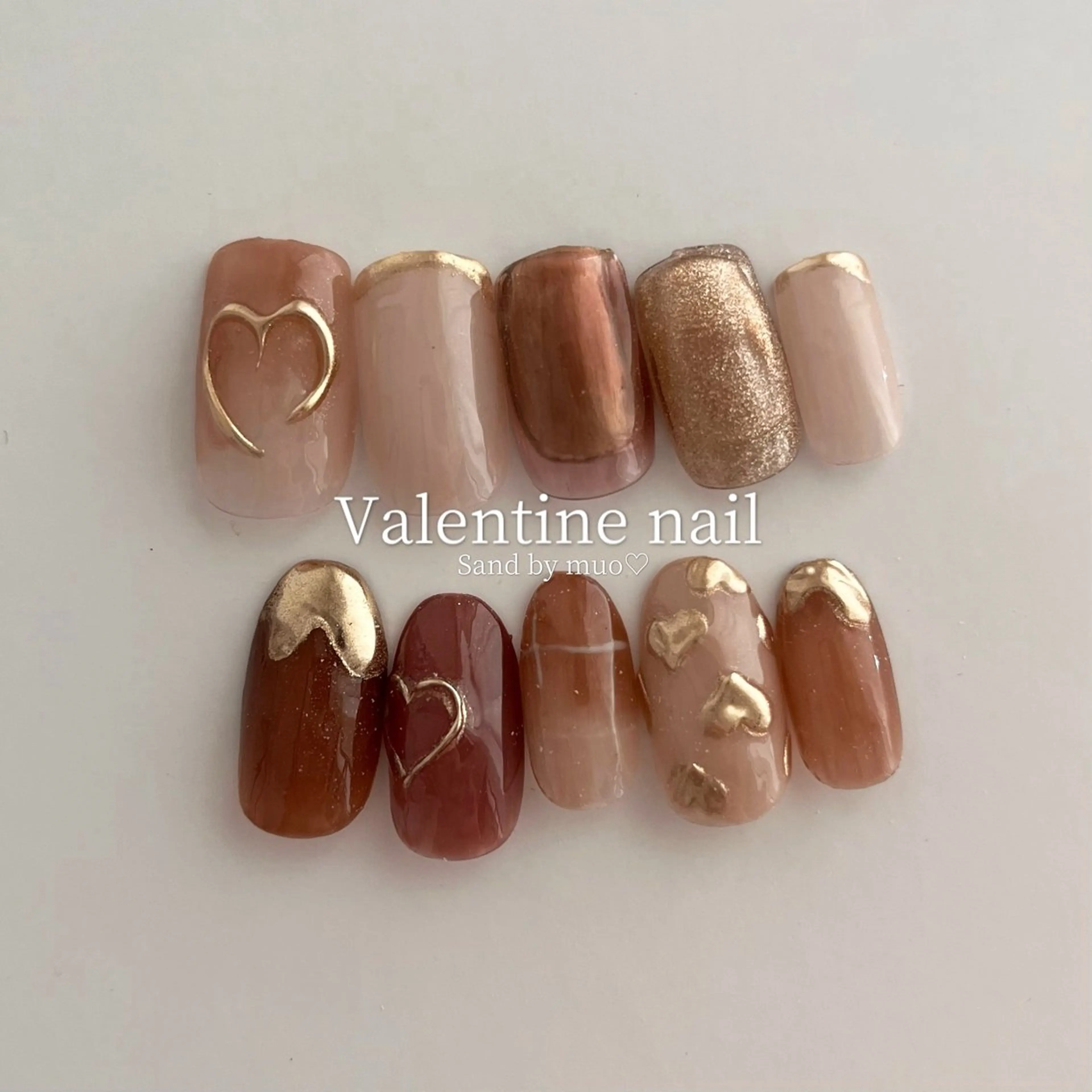 ネイル バレンタイン 中川 ほののネイルデザイン