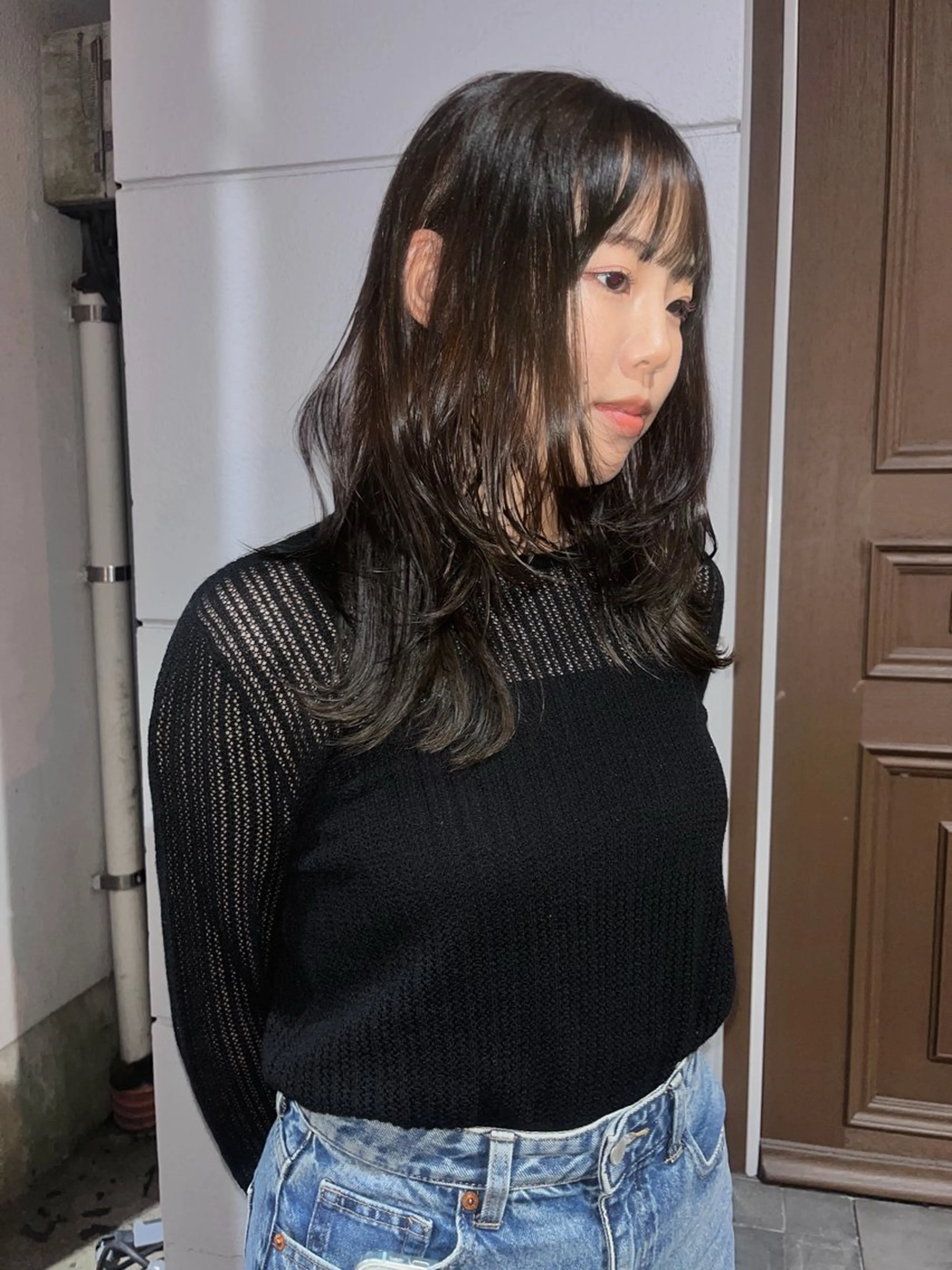 セミロング カラー ハッシュカット カット ヘアカラー トリートメント niko RINKAのヘアスタイル