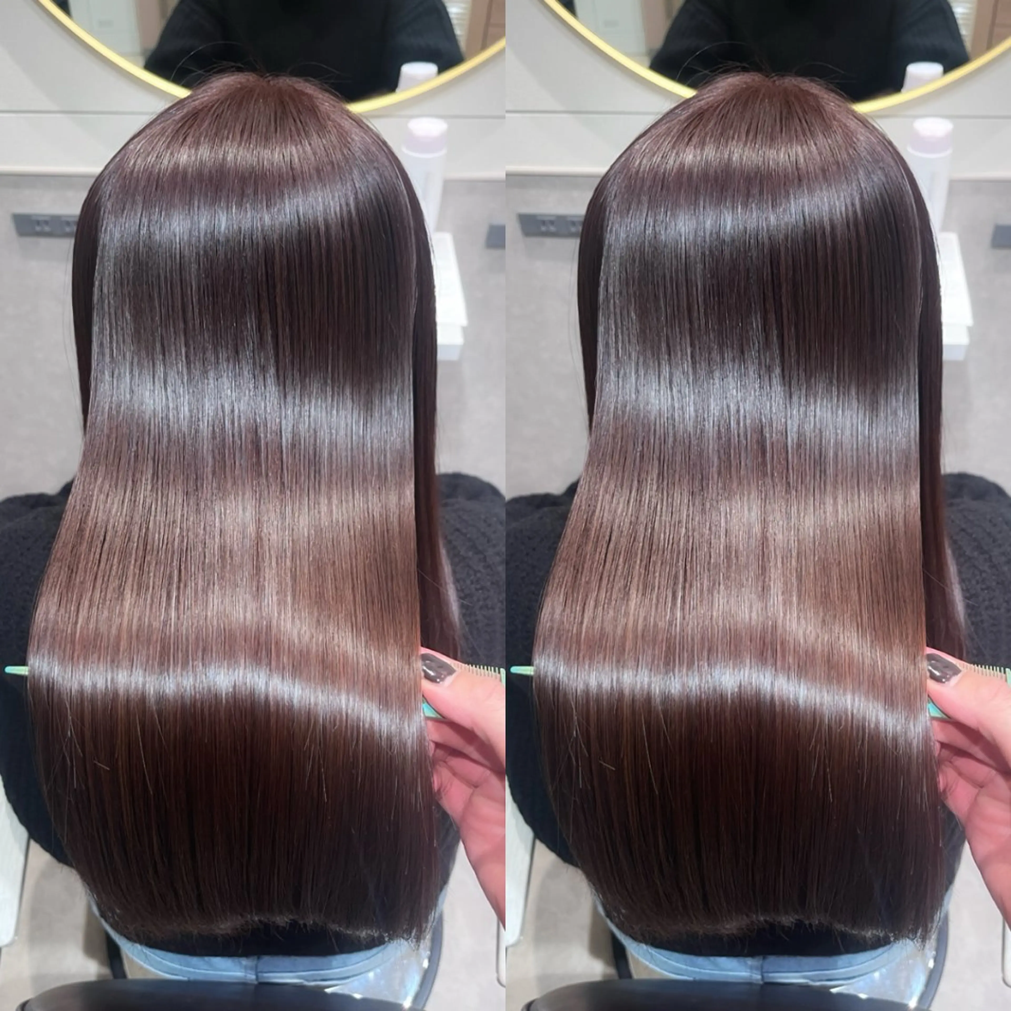 セミロング カット ヘアカラー トリートメント 銀座⭐️髪質改善⭐️ 平中　留生のヘアスタイル