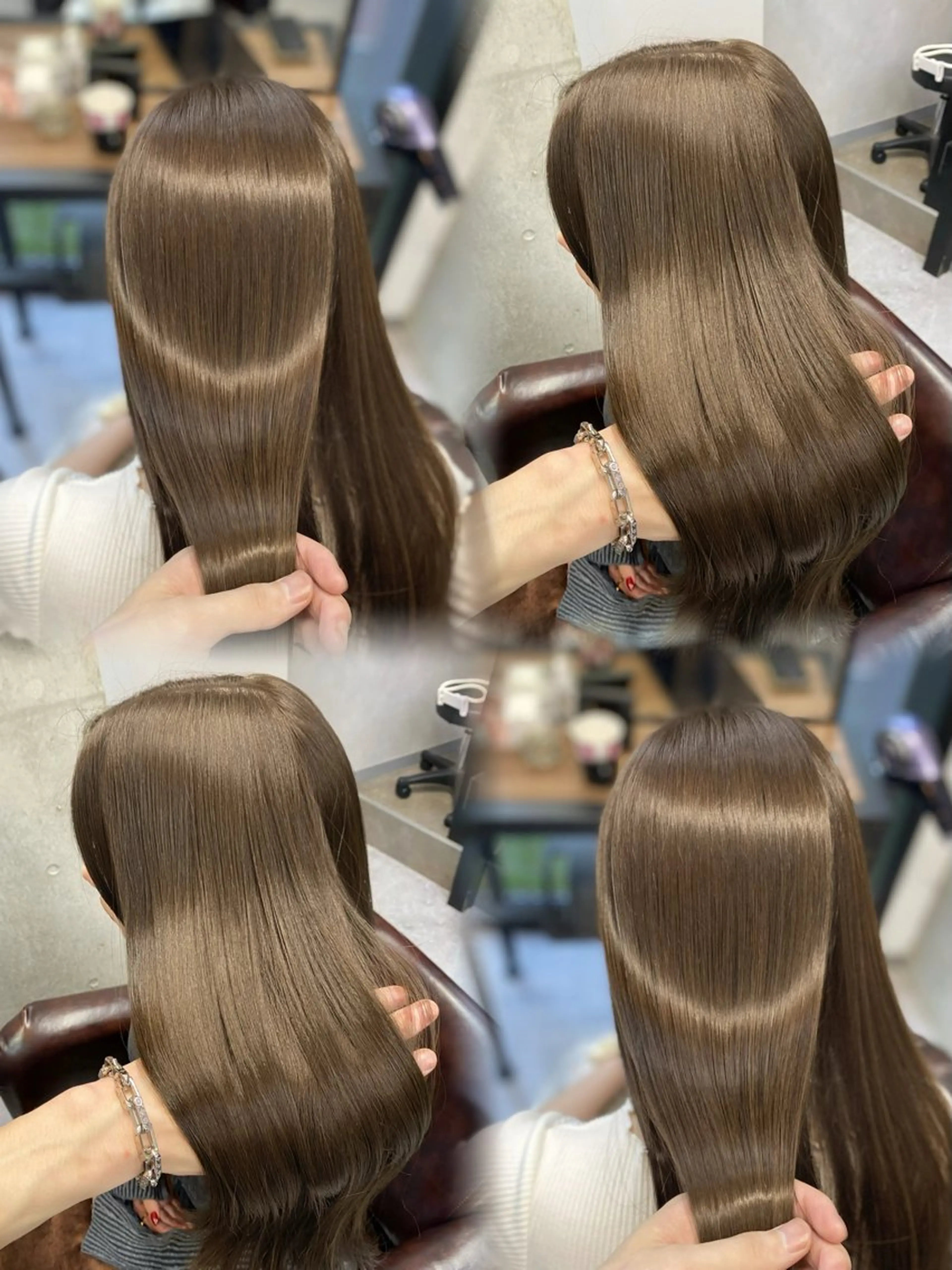 ロング カラー ブリーチ ケアカラー 透明感カラー ブリーチなしカラー 髪質改善 韓国/ワンホンヘア 髪質改善/MaCoのヘアスタイル